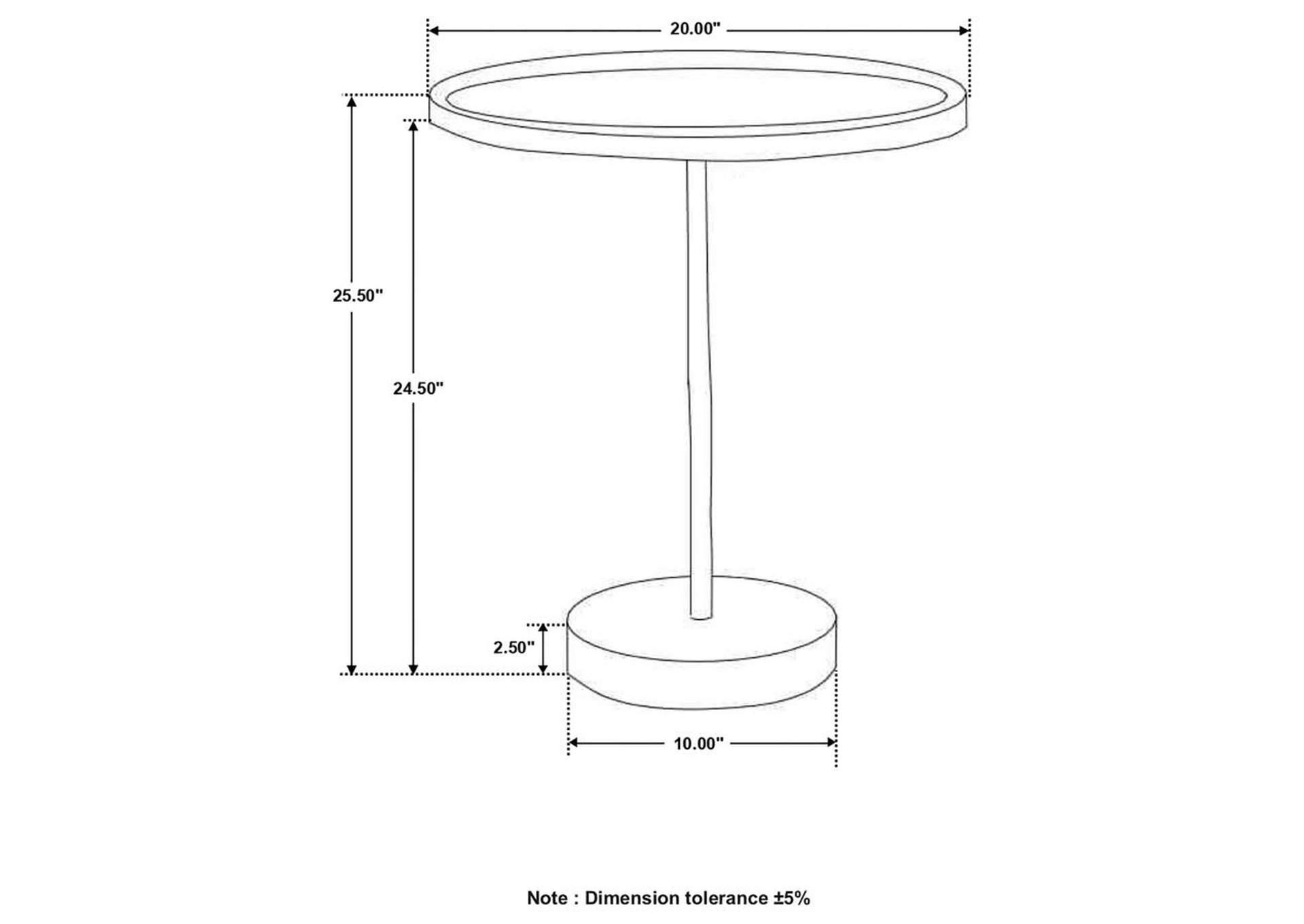 Ginevra Round Marble Base Accent Table Natural And Green,Coaster Furniture