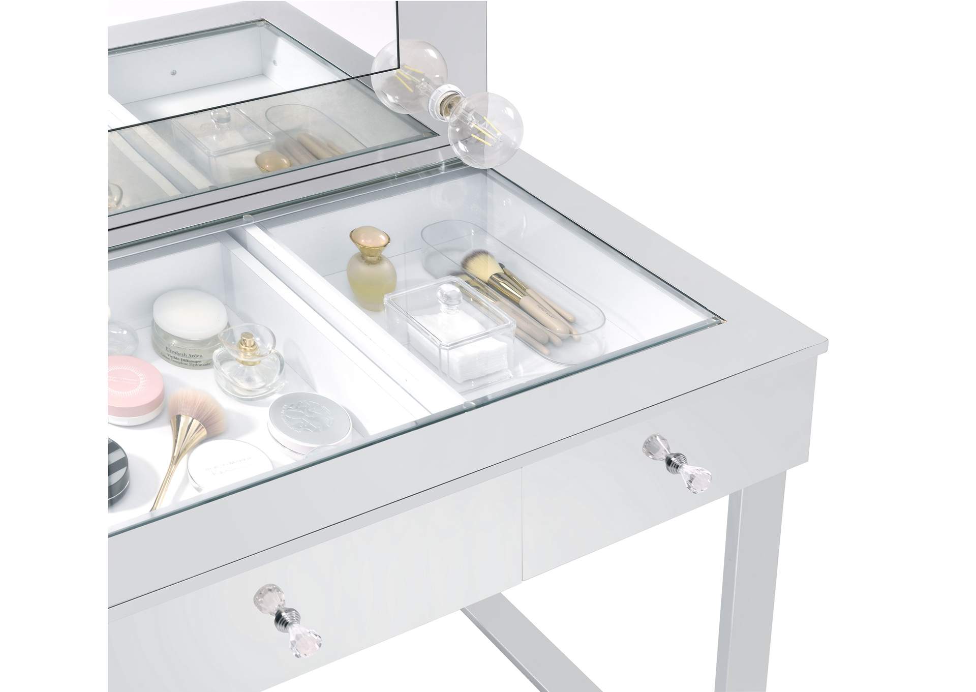 Umbridge 3-drawer Vanity with Lighting Chrome and White,Coaster Furniture