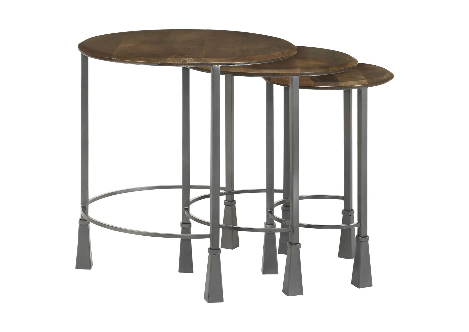 Deja 3-piece Round Nesting Table Natural and Gunmetal,Coaster Furniture