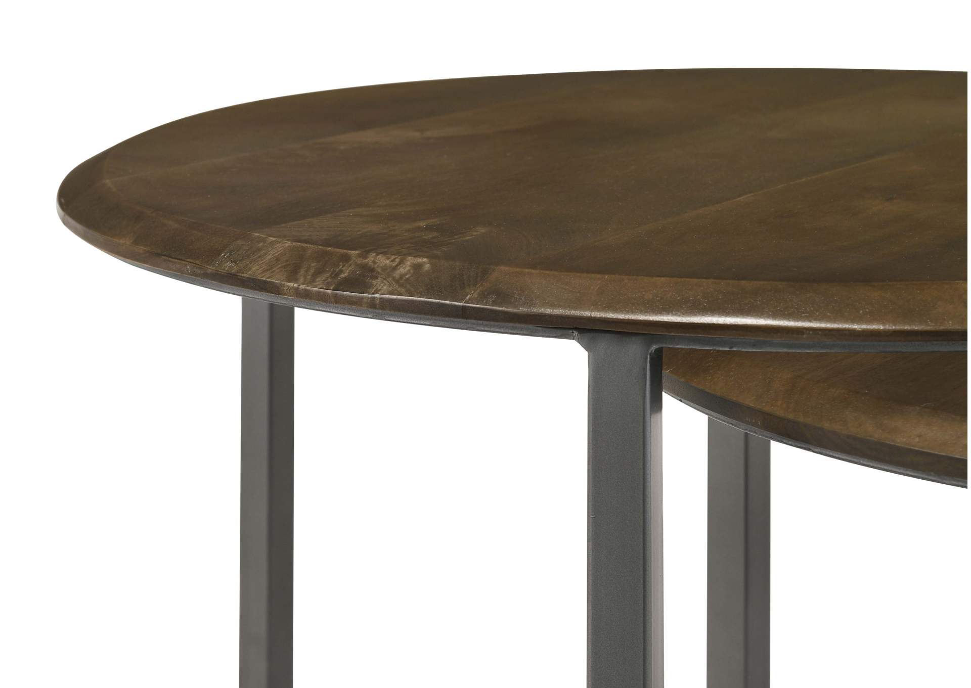 Deja 3-piece Round Nesting Table Natural and Gunmetal,Coaster Furniture