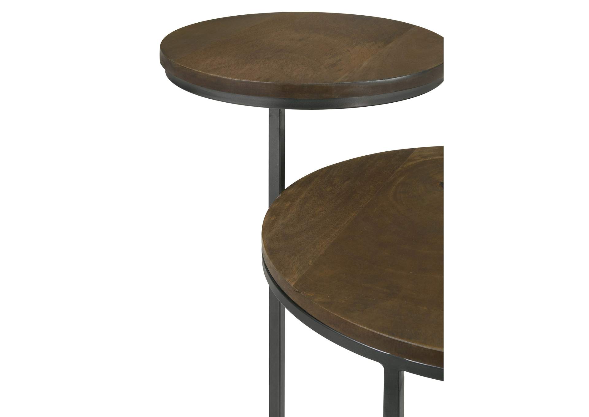 Yael Round Accent Table Natural and Gunmetal,Coaster Furniture