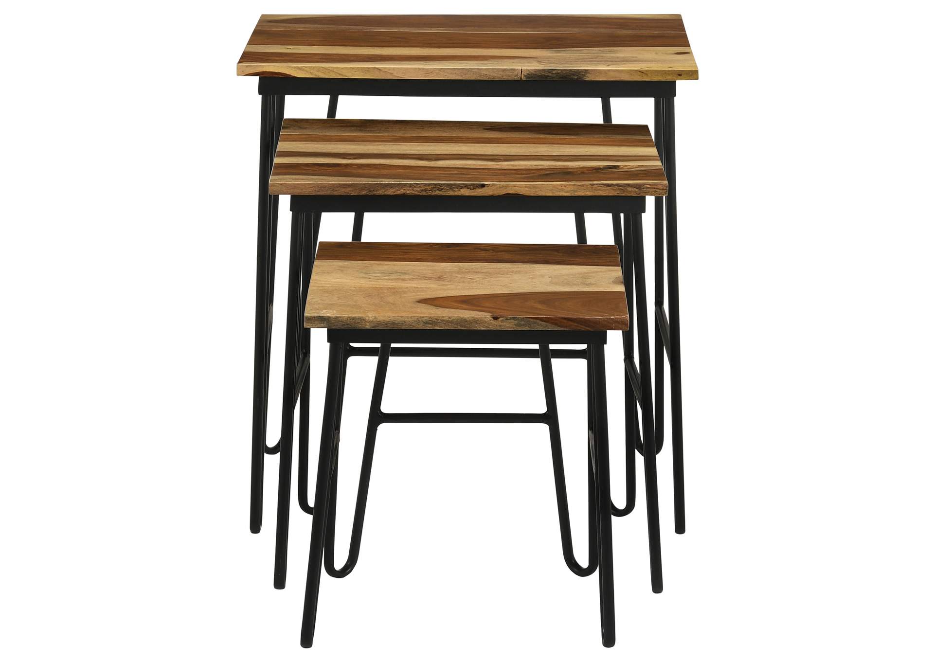 Nayeli 3-piece Nesting Table with Hairpin Legs Natural and Black,Coaster Furniture