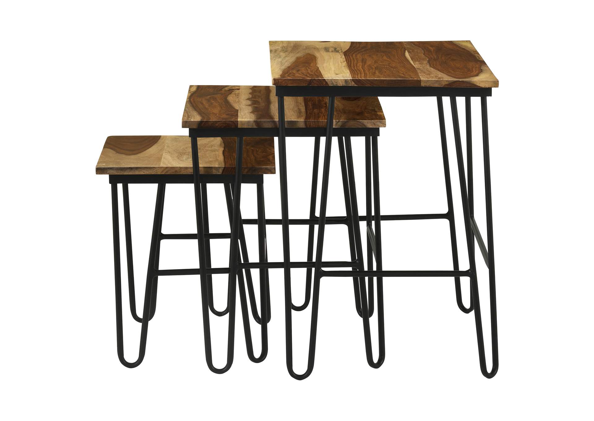 Nayeli 3-piece Nesting Table with Hairpin Legs Natural and Black,Coaster Furniture