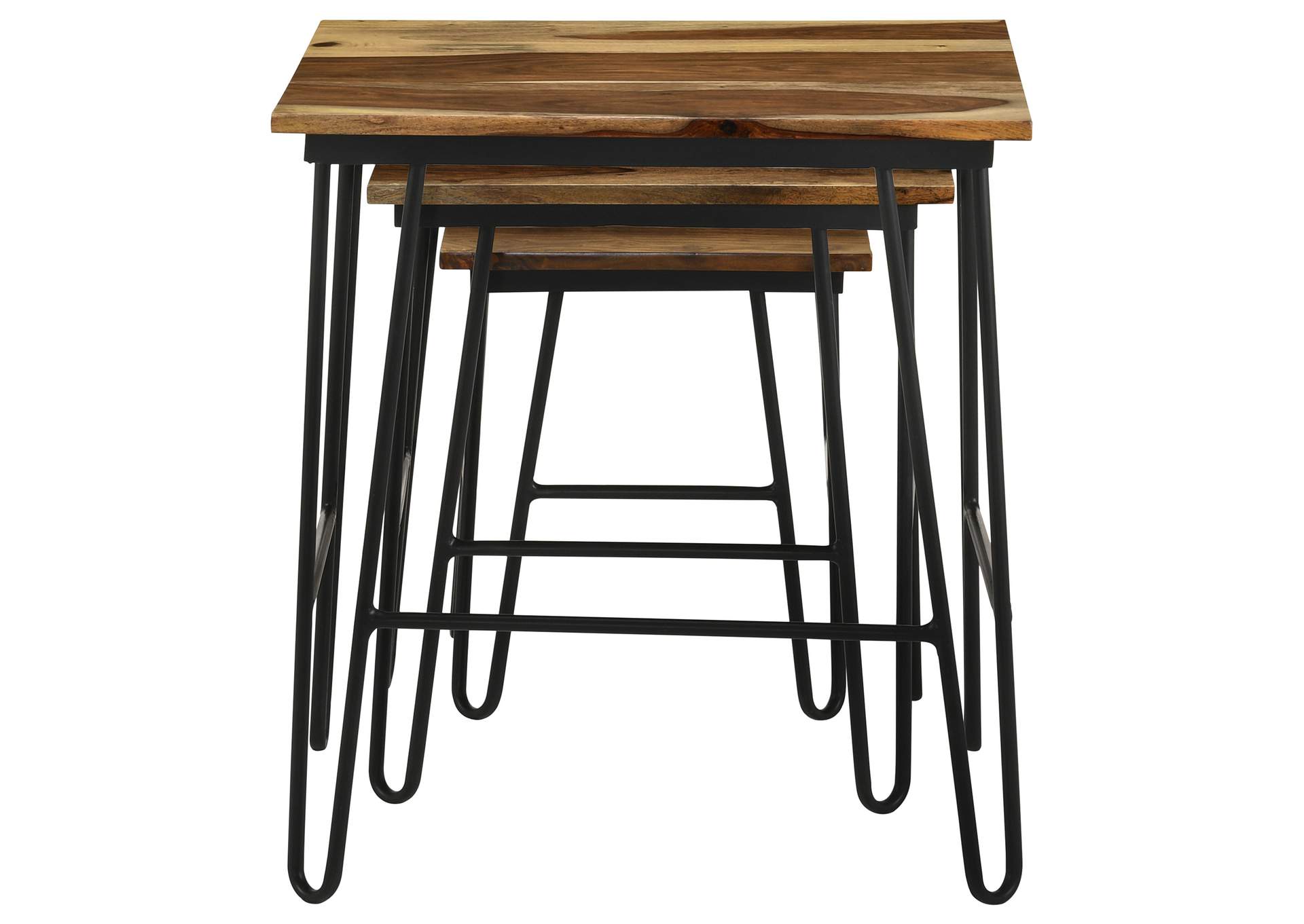 Nayeli 3-piece Nesting Table with Hairpin Legs Natural and Black,Coaster Furniture