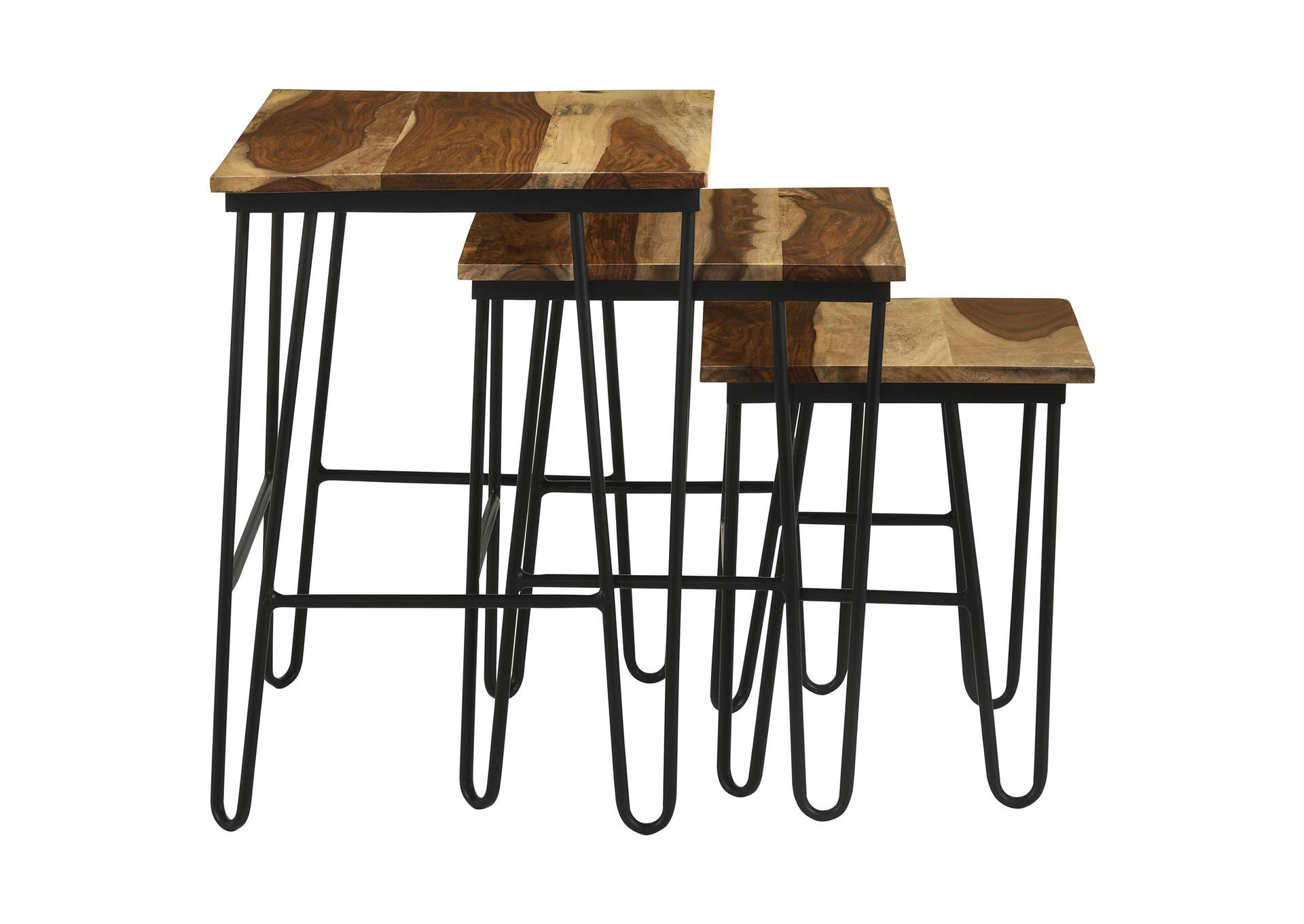 Nayeli 3-piece Nesting Table with Hairpin Legs Natural and Black,Coaster Furniture