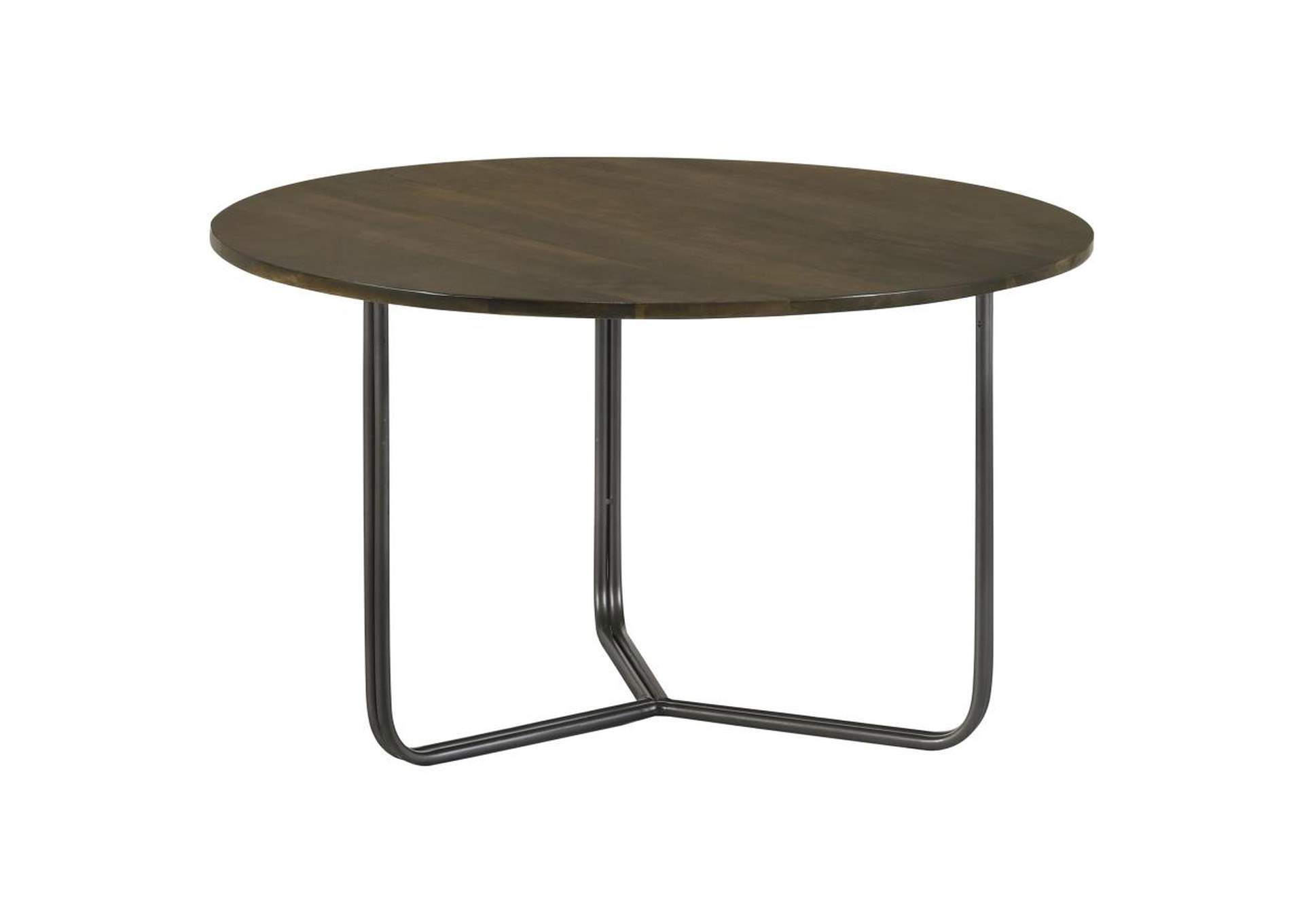 Yaritza Round Accent Table With Triangle Wire Base Natural And Gunmetal,Coaster Furniture