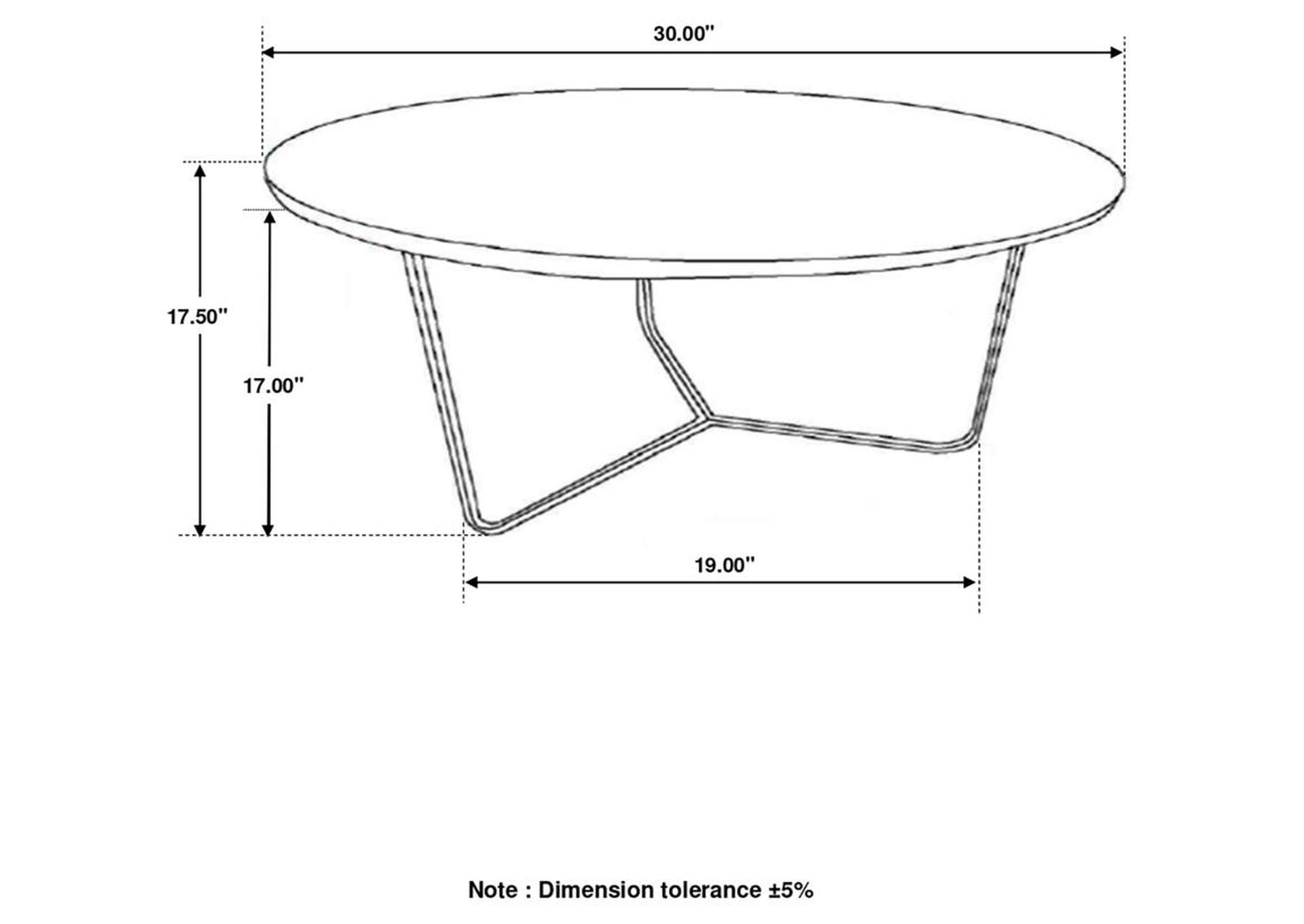 Yaritza Round Accent Table With Triangle Wire Base Natural And Gunmetal,Coaster Furniture