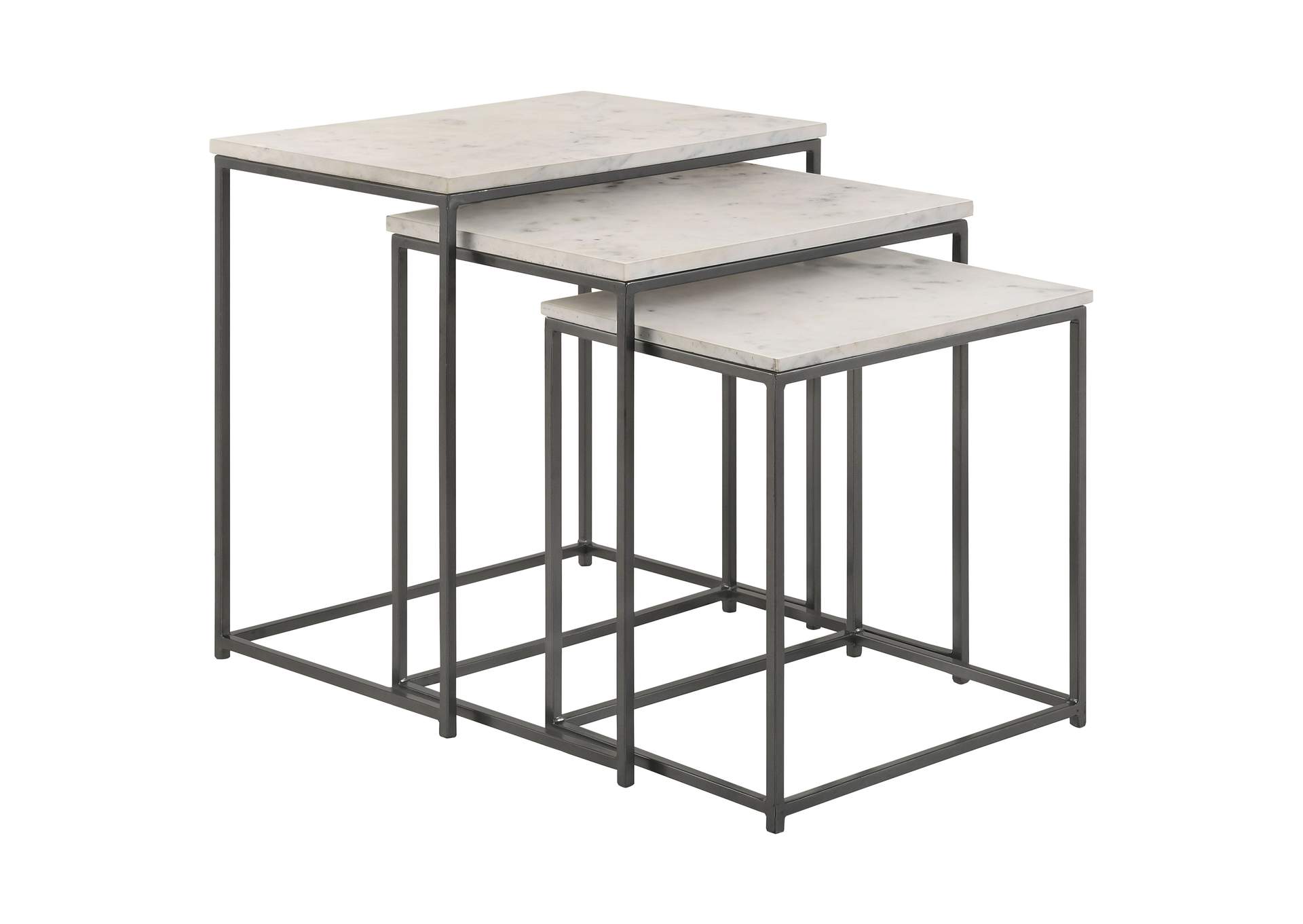 Caine 3-piece Nesting Table with Marble Top,Coaster Furniture