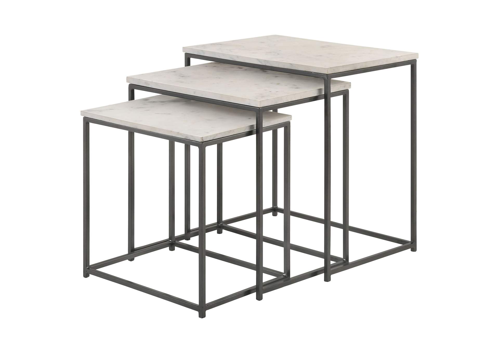 Caine 3-piece Nesting Table with Marble Top,Coaster Furniture