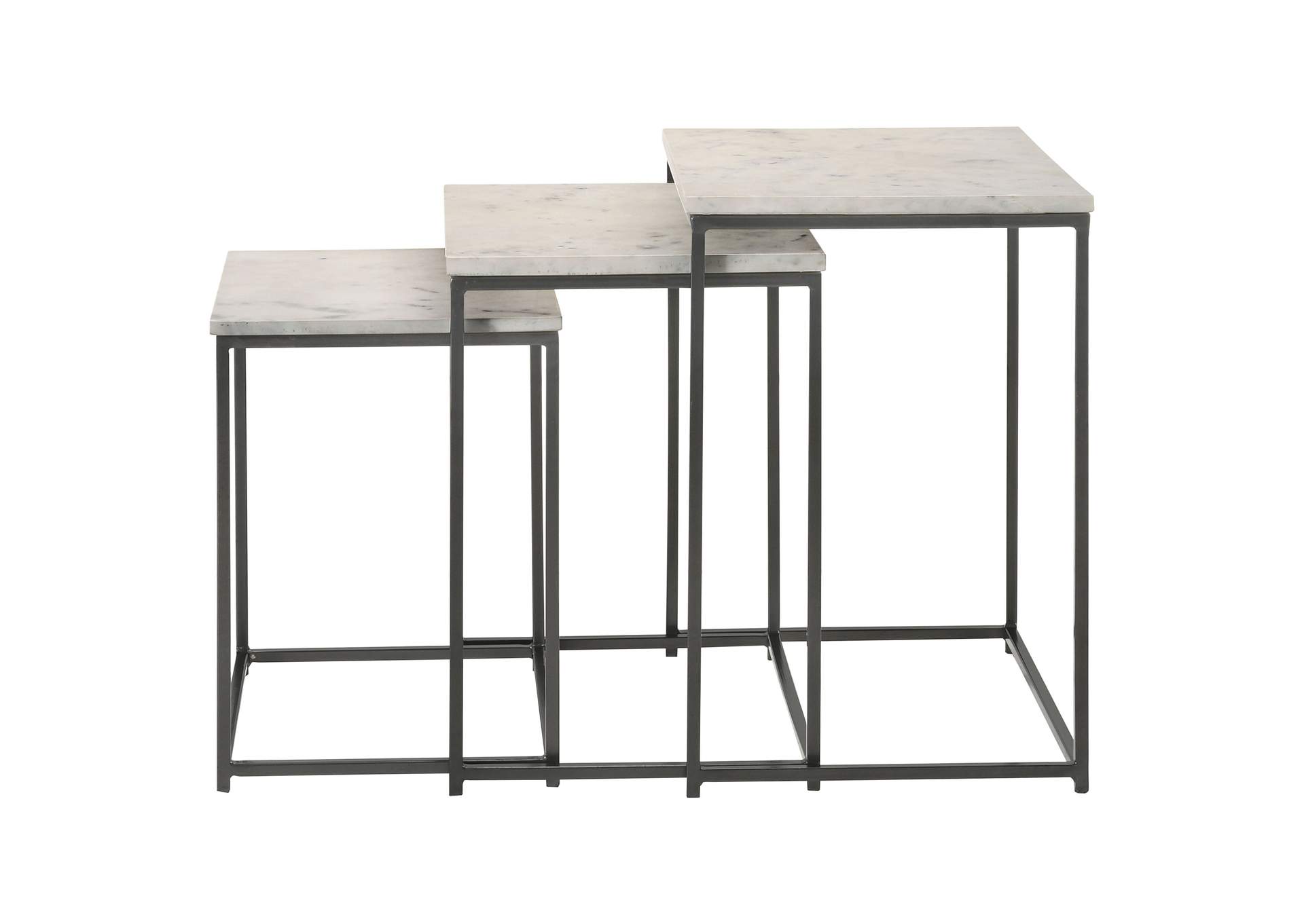 Caine 3-piece Nesting Table with Marble Top,Coaster Furniture