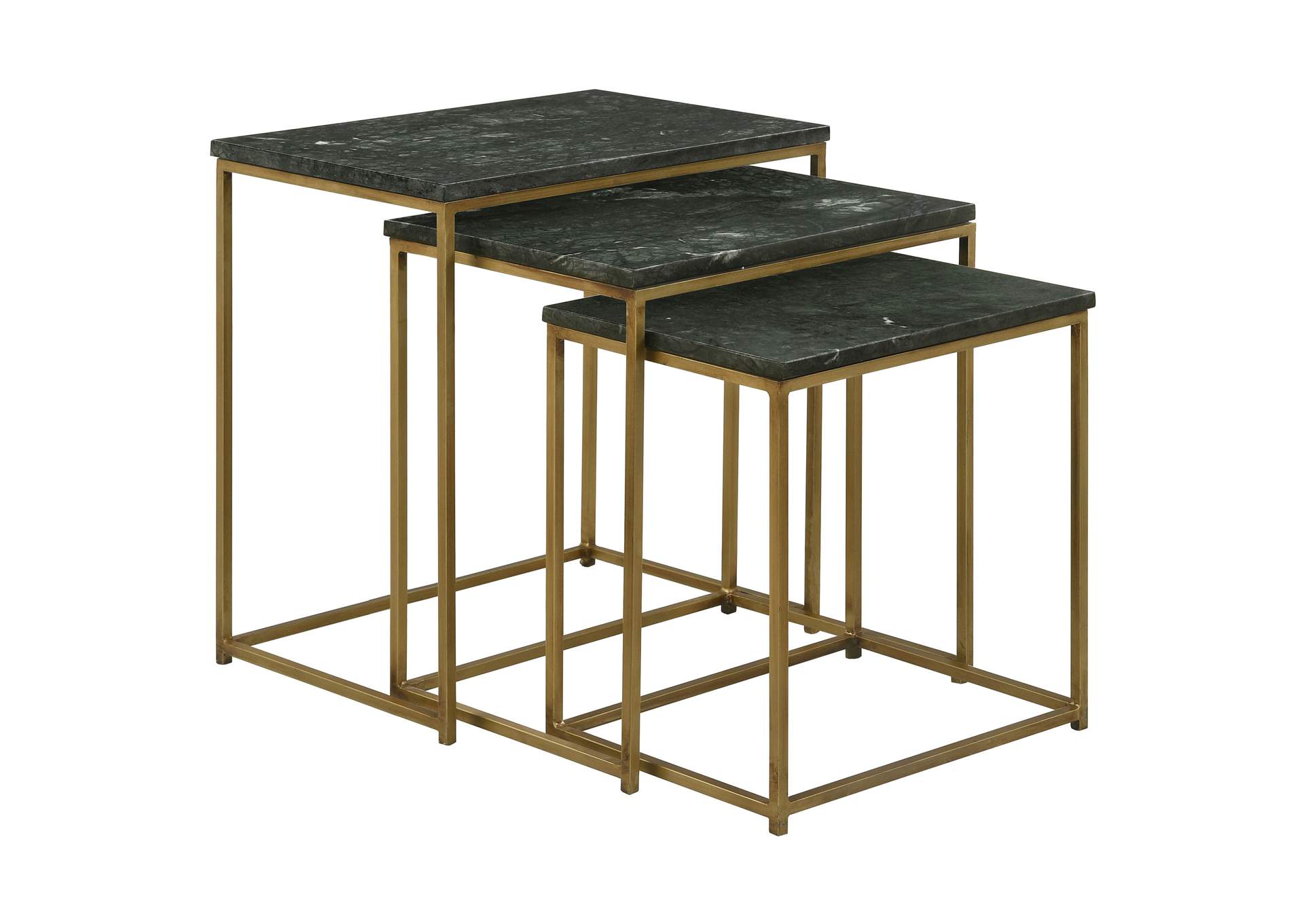 Caine 3-piece Nesting Table with Marble Top,Coaster Furniture