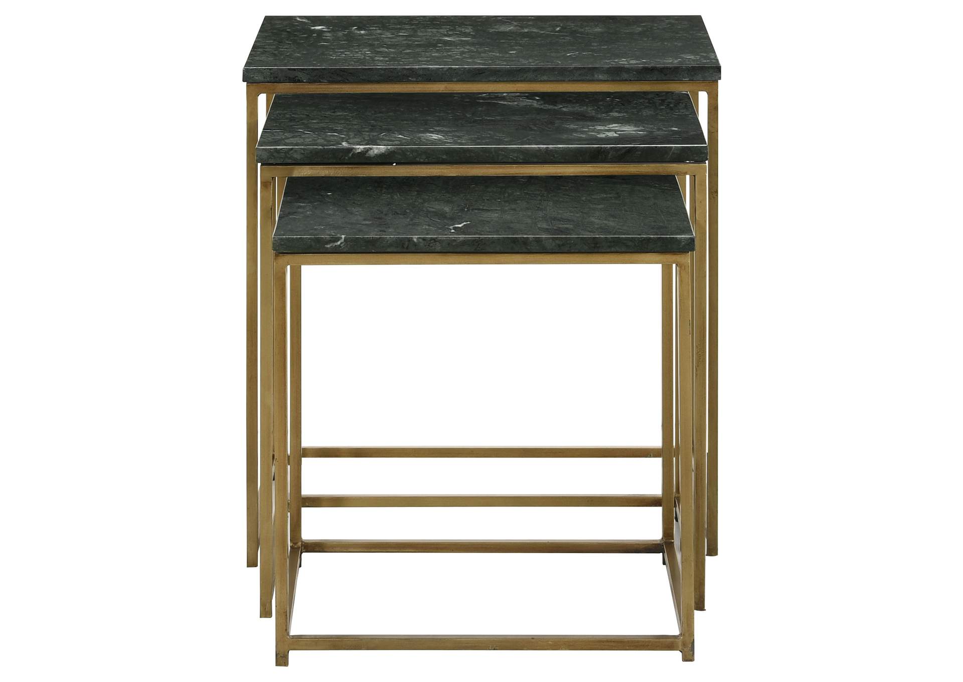 Caine 3-piece Nesting Table with Marble Top,Coaster Furniture