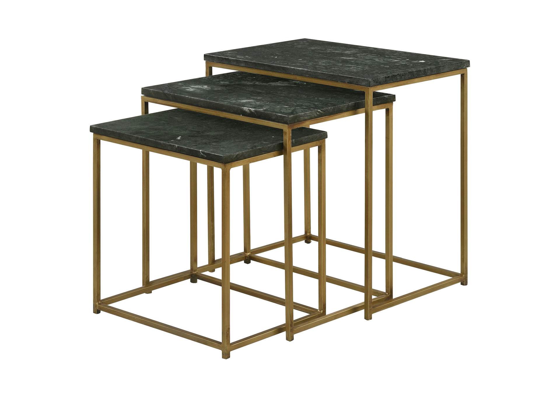 Caine 3-piece Nesting Table with Marble Top,Coaster Furniture