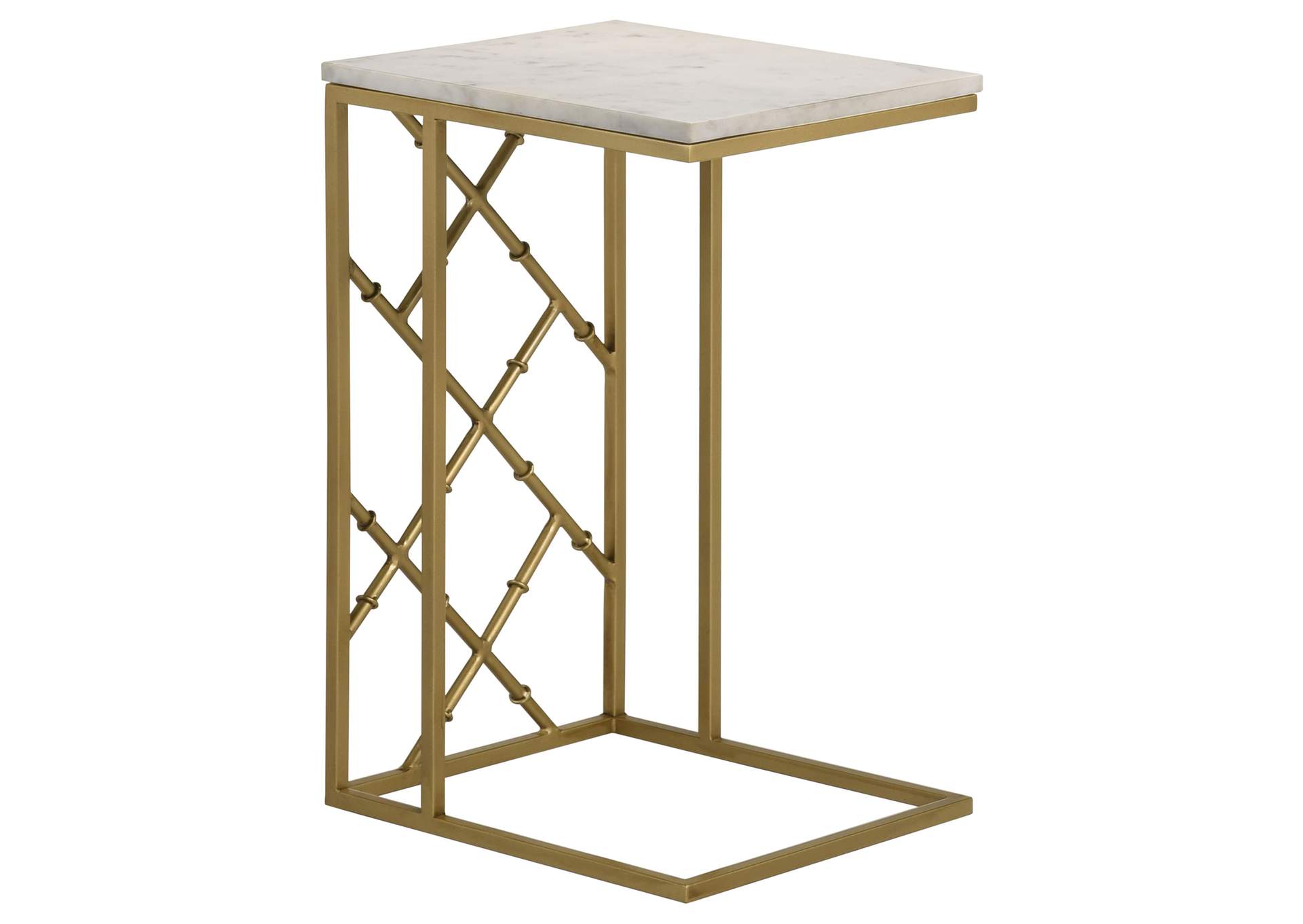 Angeliki Accent Table with Marble Top White,Coaster Furniture