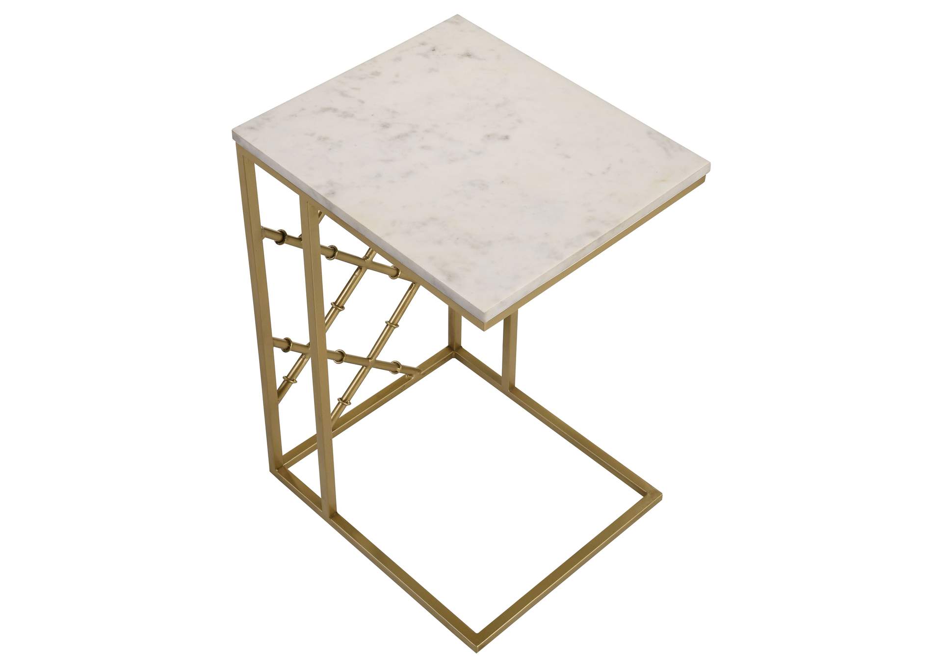 Angeliki Accent Table with Marble Top White,Coaster Furniture