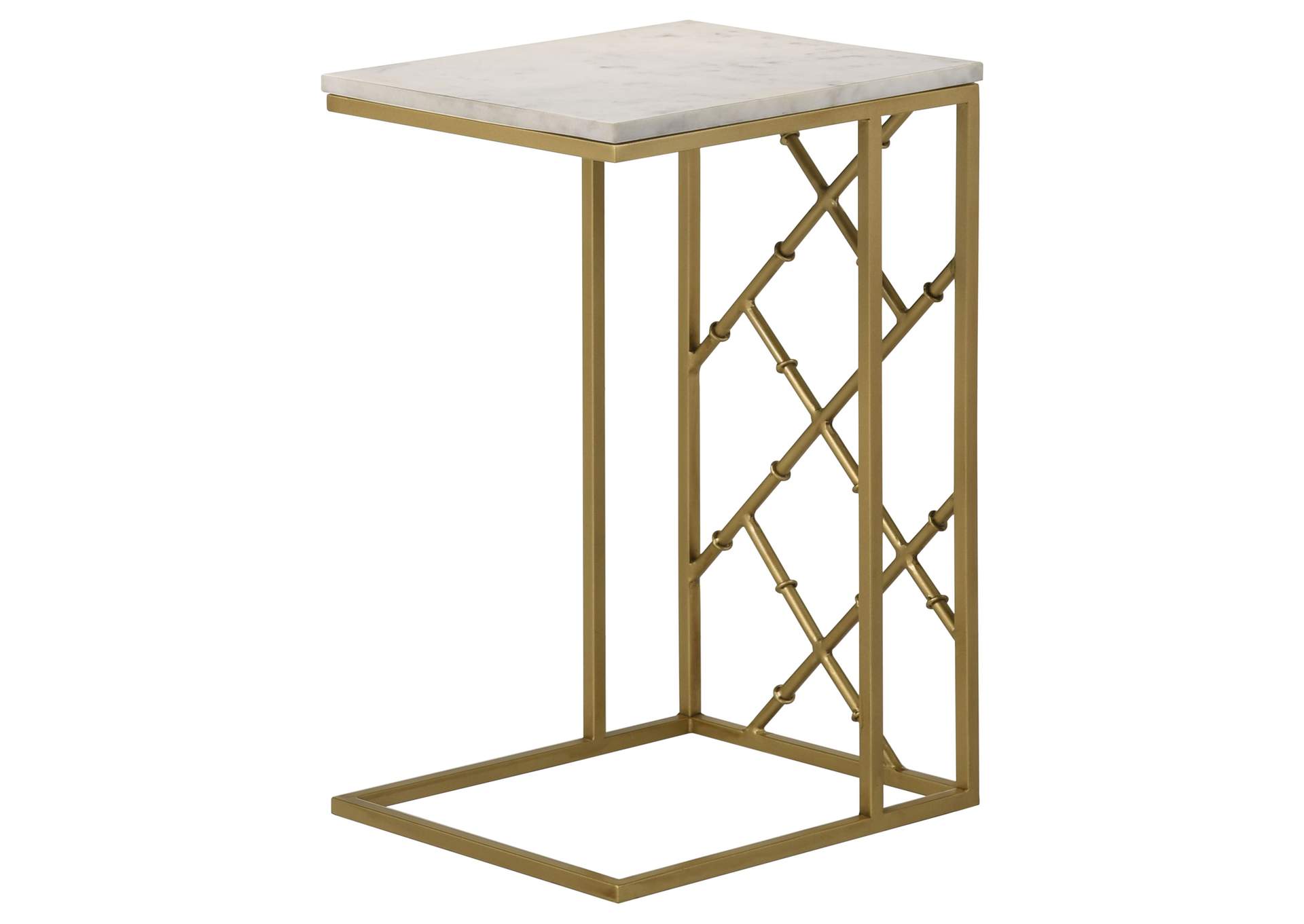 Angeliki Accent Table with Marble Top White,Coaster Furniture