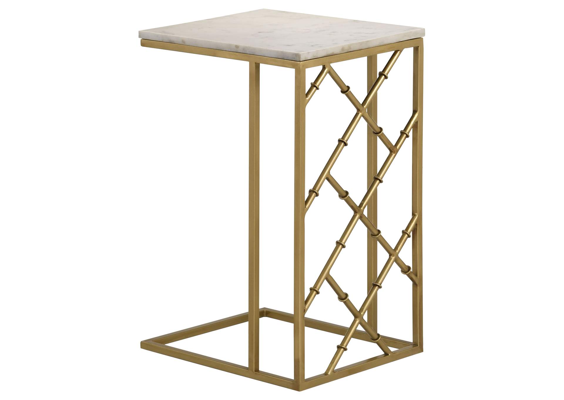 Angeliki Accent Table with Marble Top White,Coaster Furniture