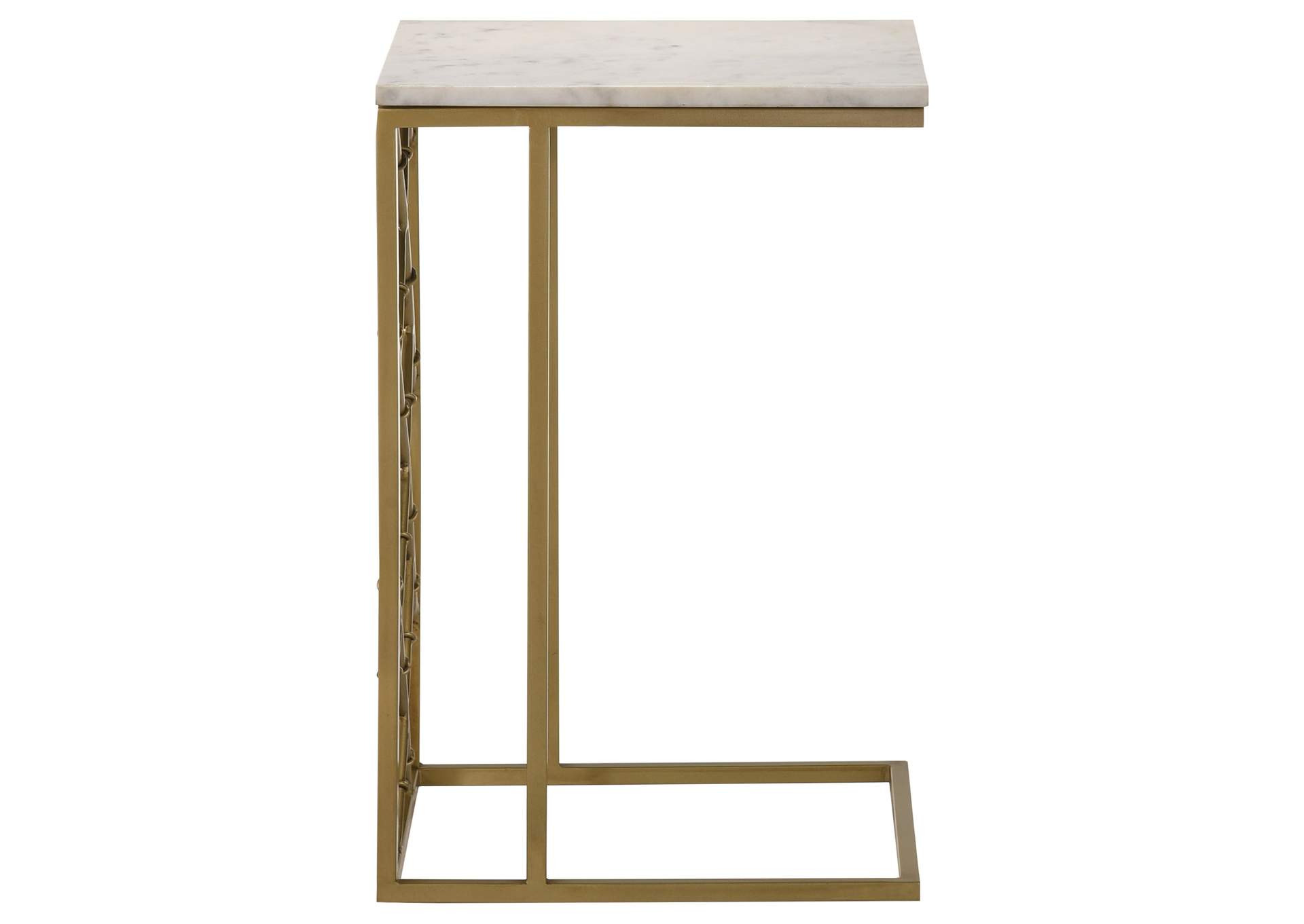 Angeliki Accent Table with Marble Top White,Coaster Furniture