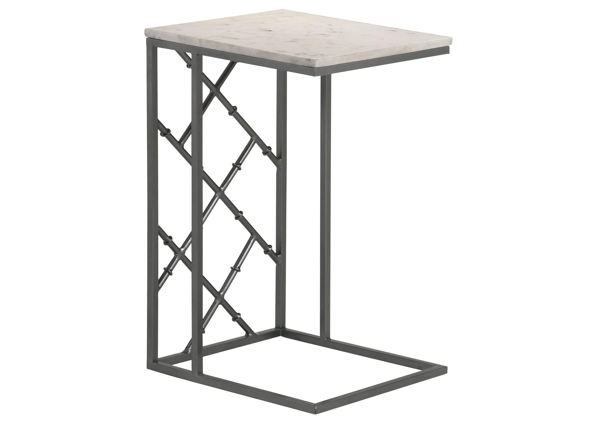 Angeliki Accent Table with Marble Top White,Coaster Furniture