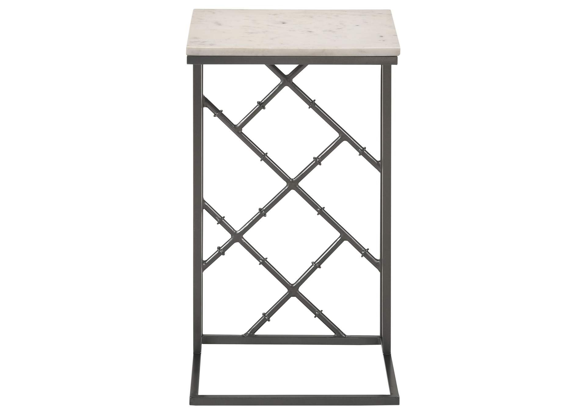 Angeliki Accent Table with Marble Top White,Coaster Furniture