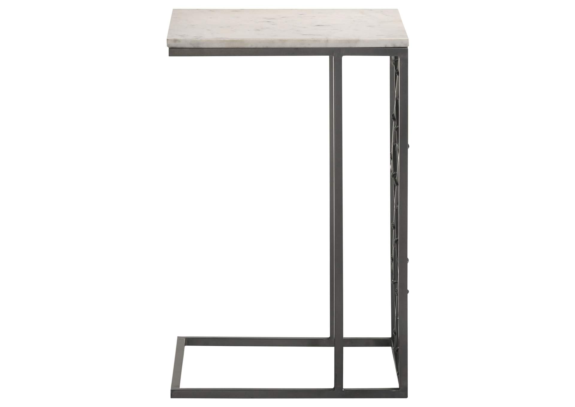 Angeliki Accent Table with Marble Top White,Coaster Furniture