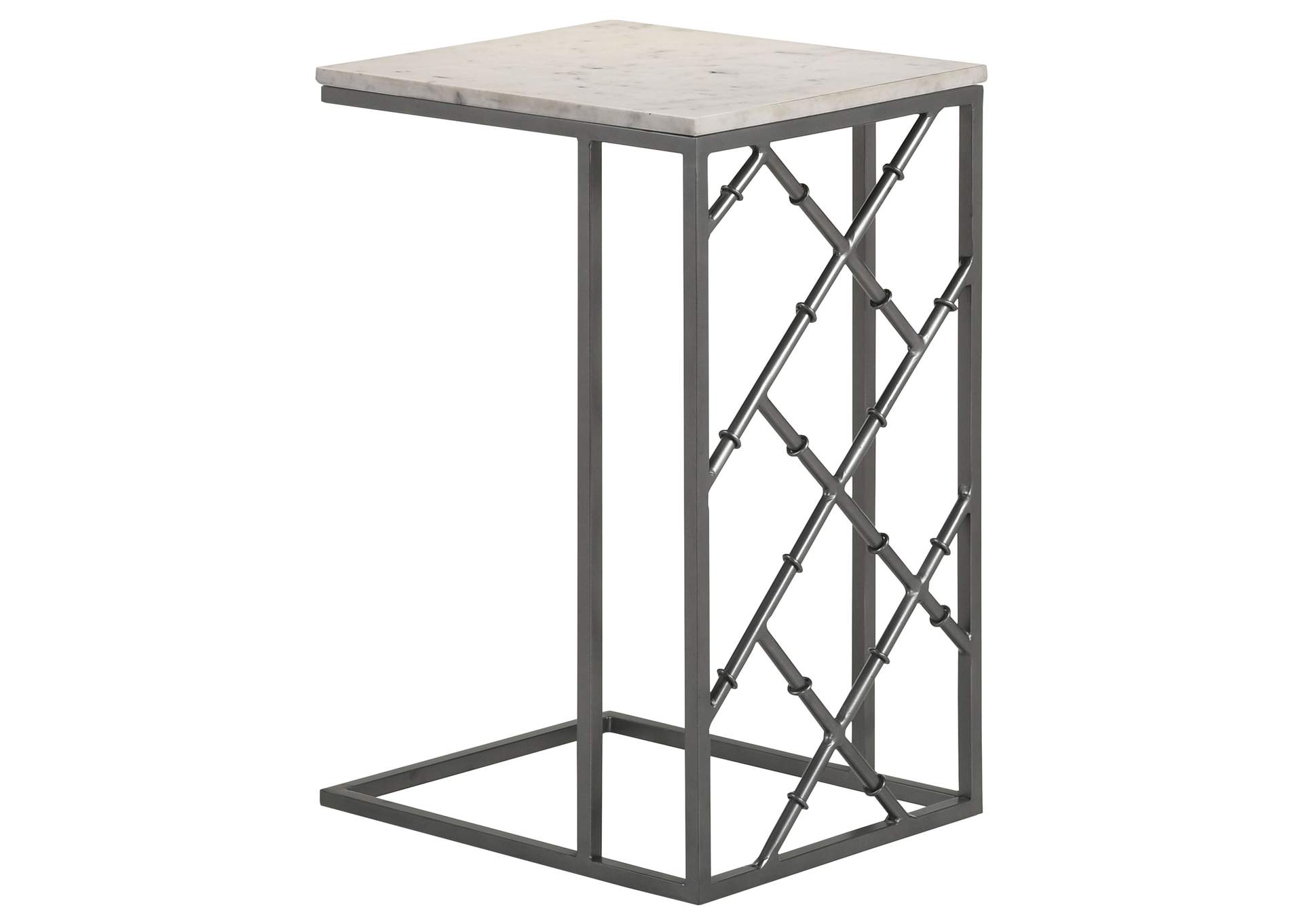 Angeliki Accent Table with Marble Top White,Coaster Furniture