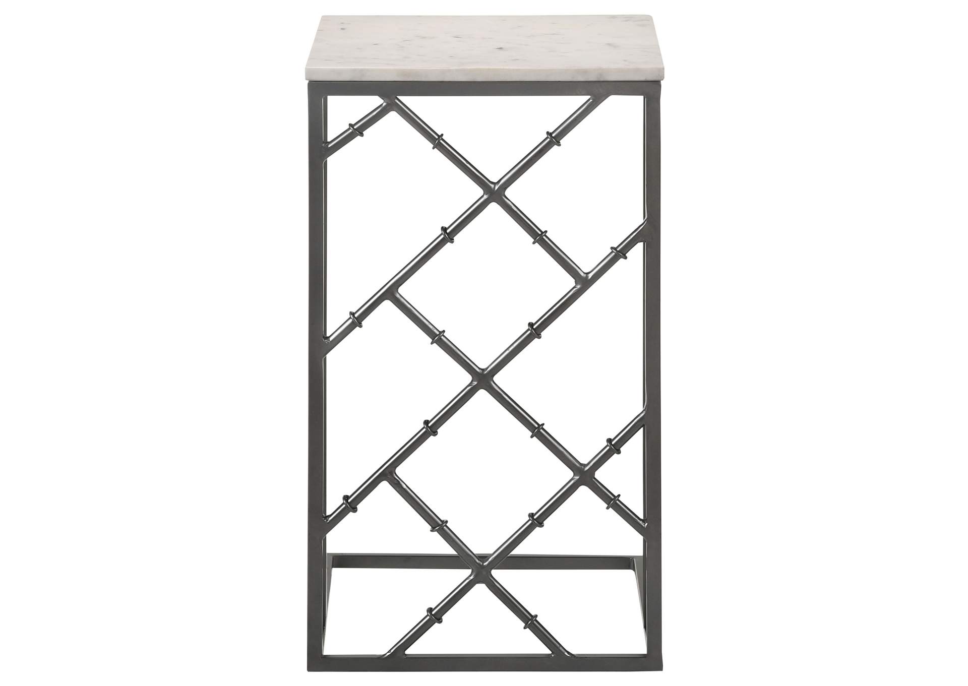 Angeliki Accent Table with Marble Top White,Coaster Furniture