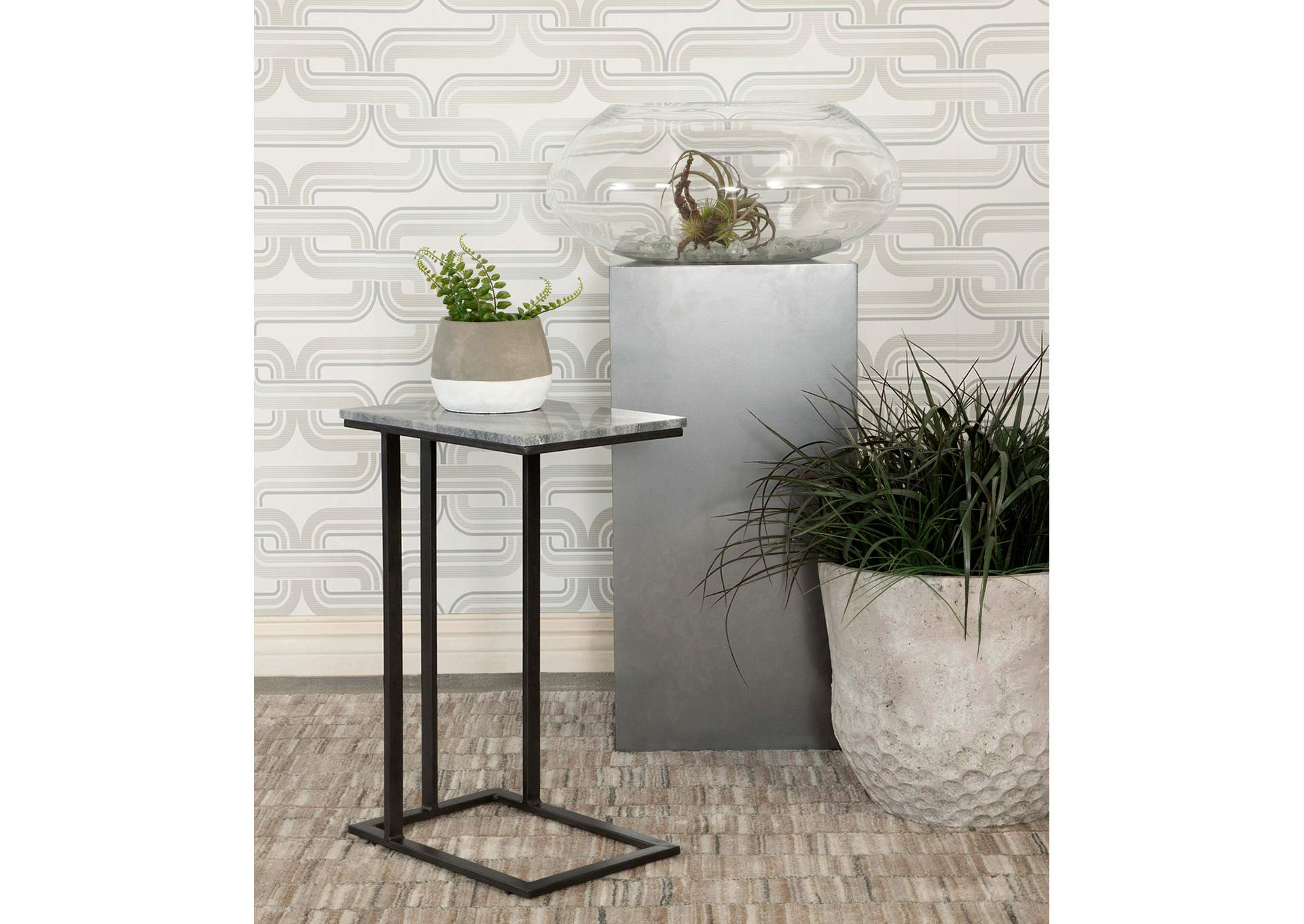 Vicente Accent Table with Marble Top Grey,Coaster Furniture