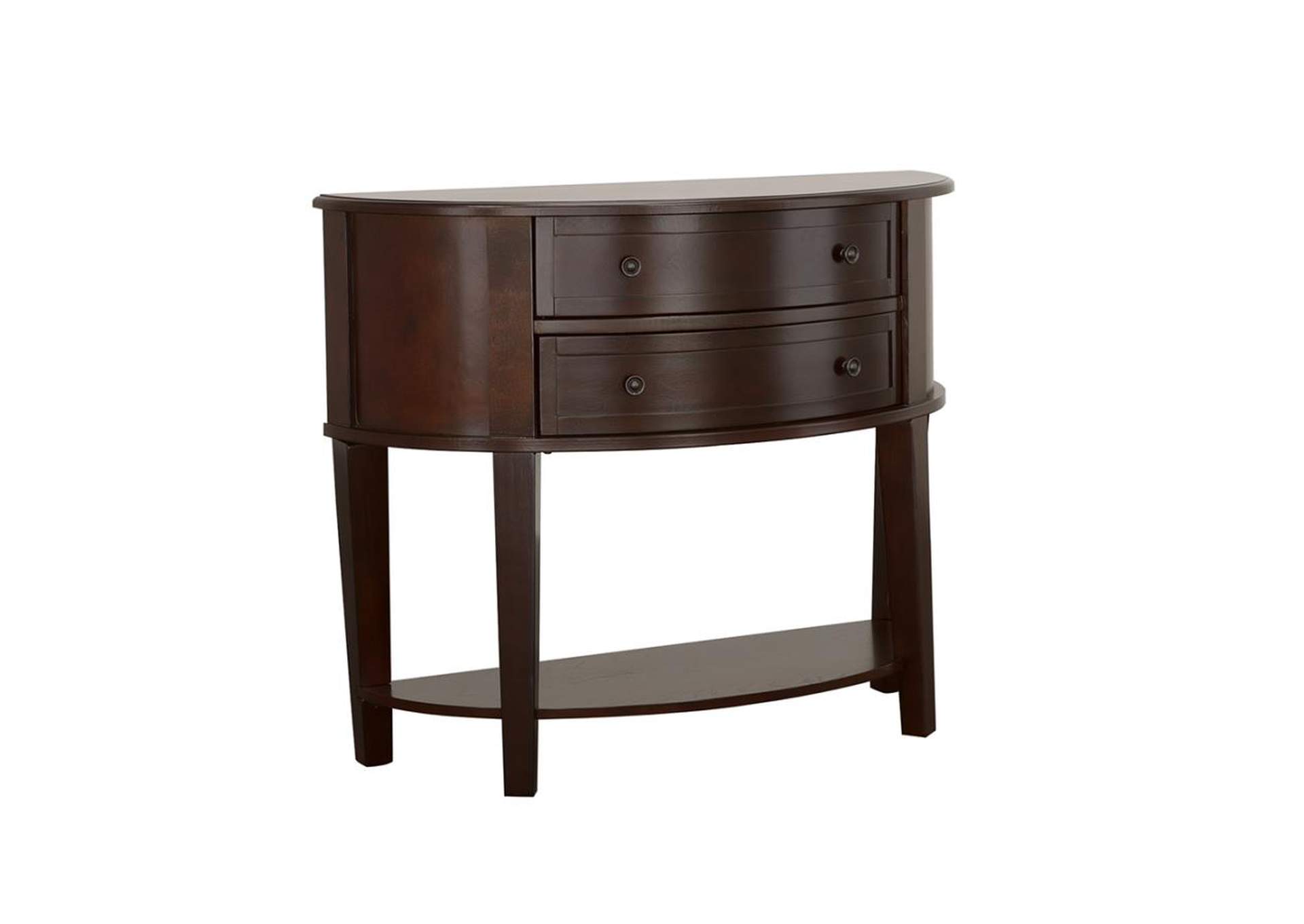 2-drawer Demilune Shape Console Table Cappuccino,Coaster Furniture