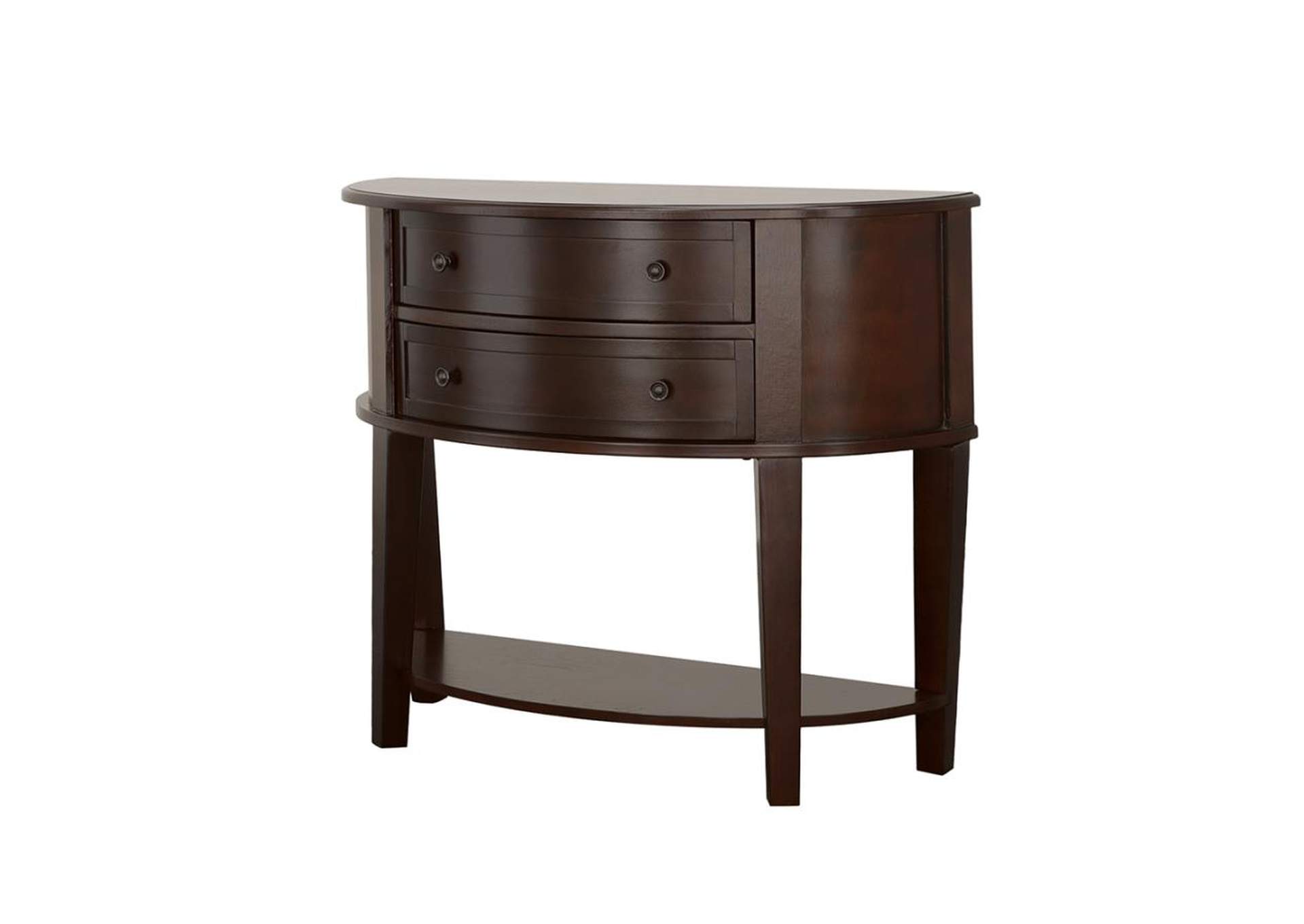 2-drawer Demilune Shape Console Table Cappuccino,Coaster Furniture
