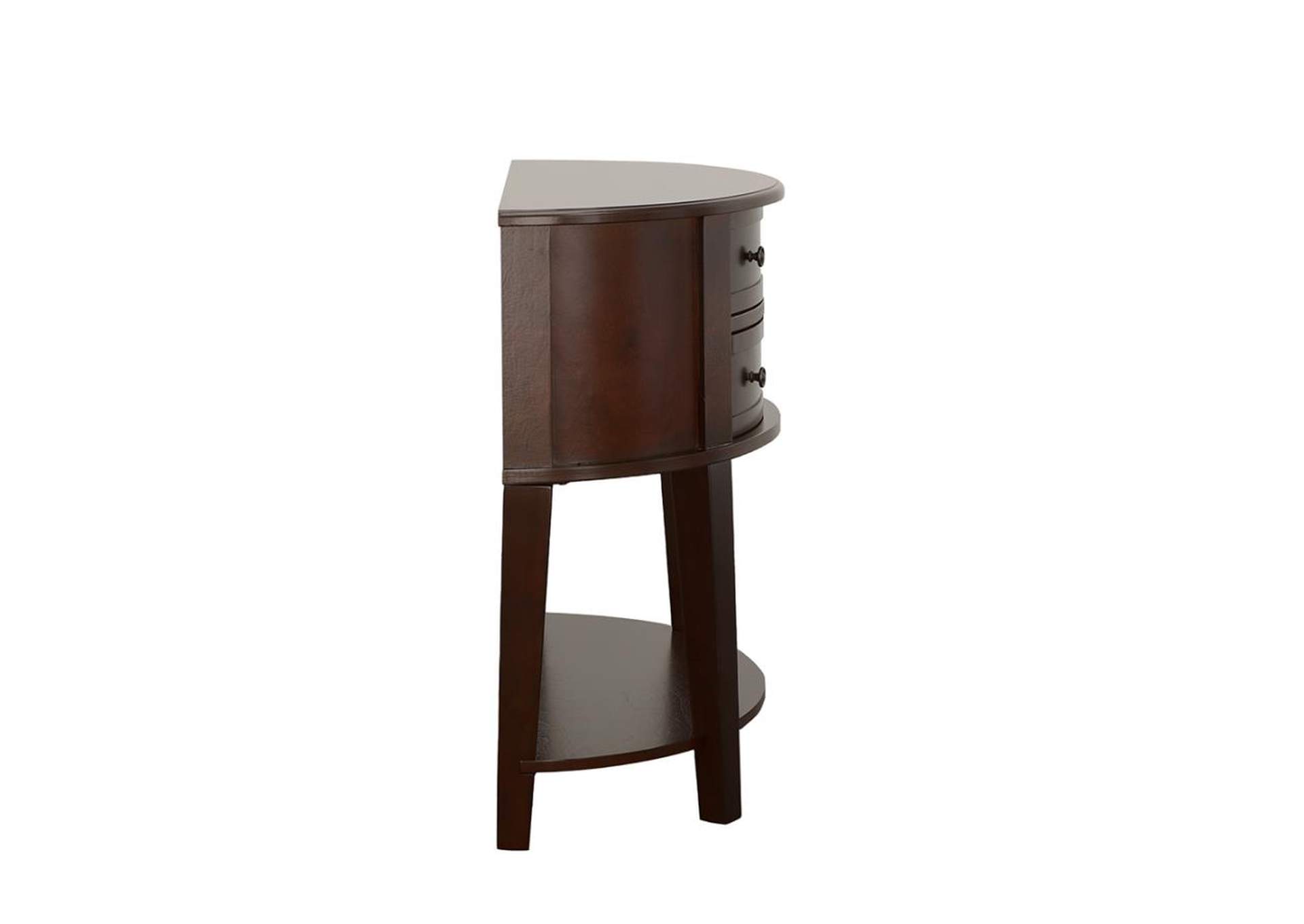 Diane 2-drawer Demilune Shape Console Table Cappuccino,Coaster Furniture