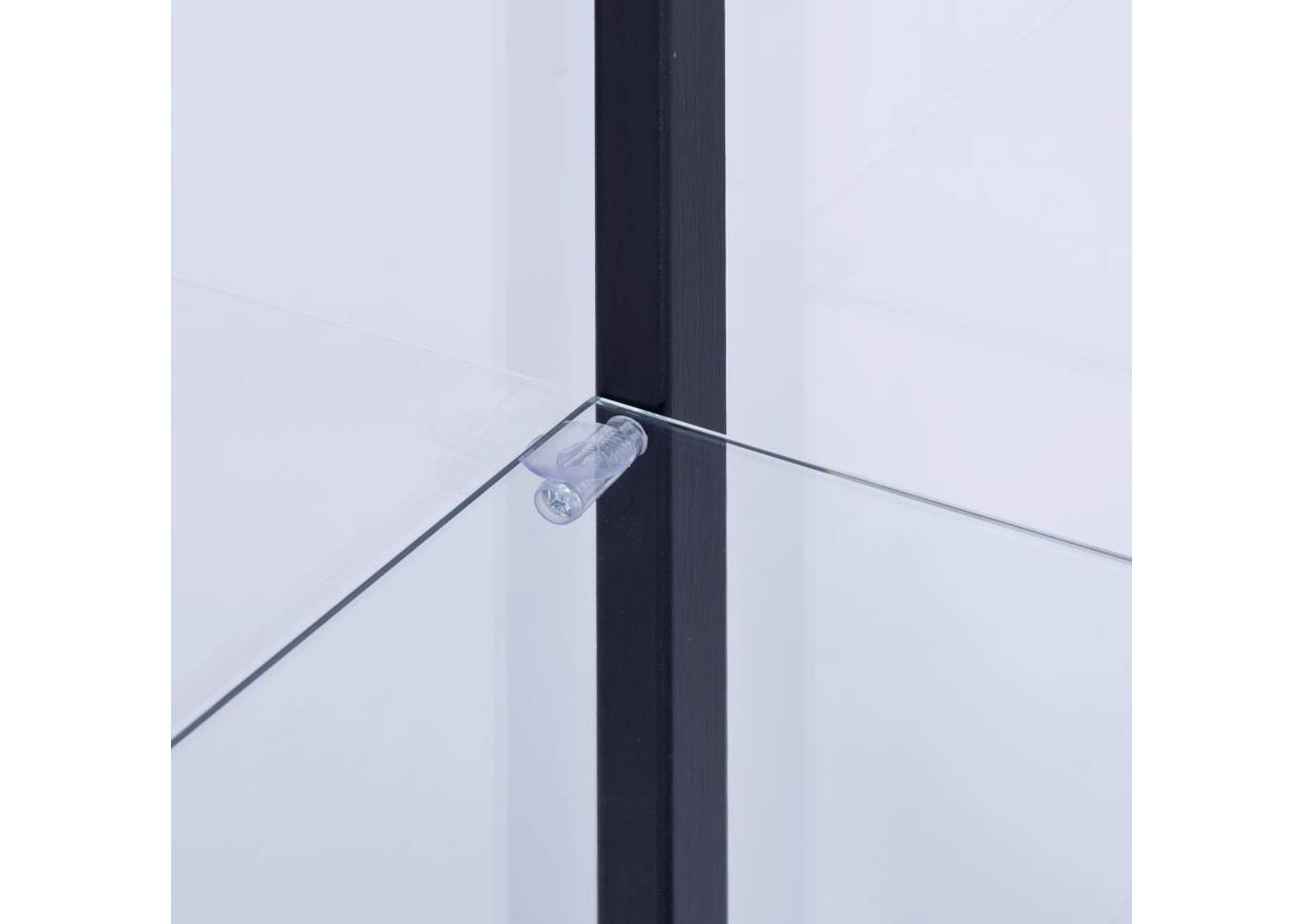 Delphinium 5-Shelf Glass Curio Cabinet Black And Clear,Coaster Furniture