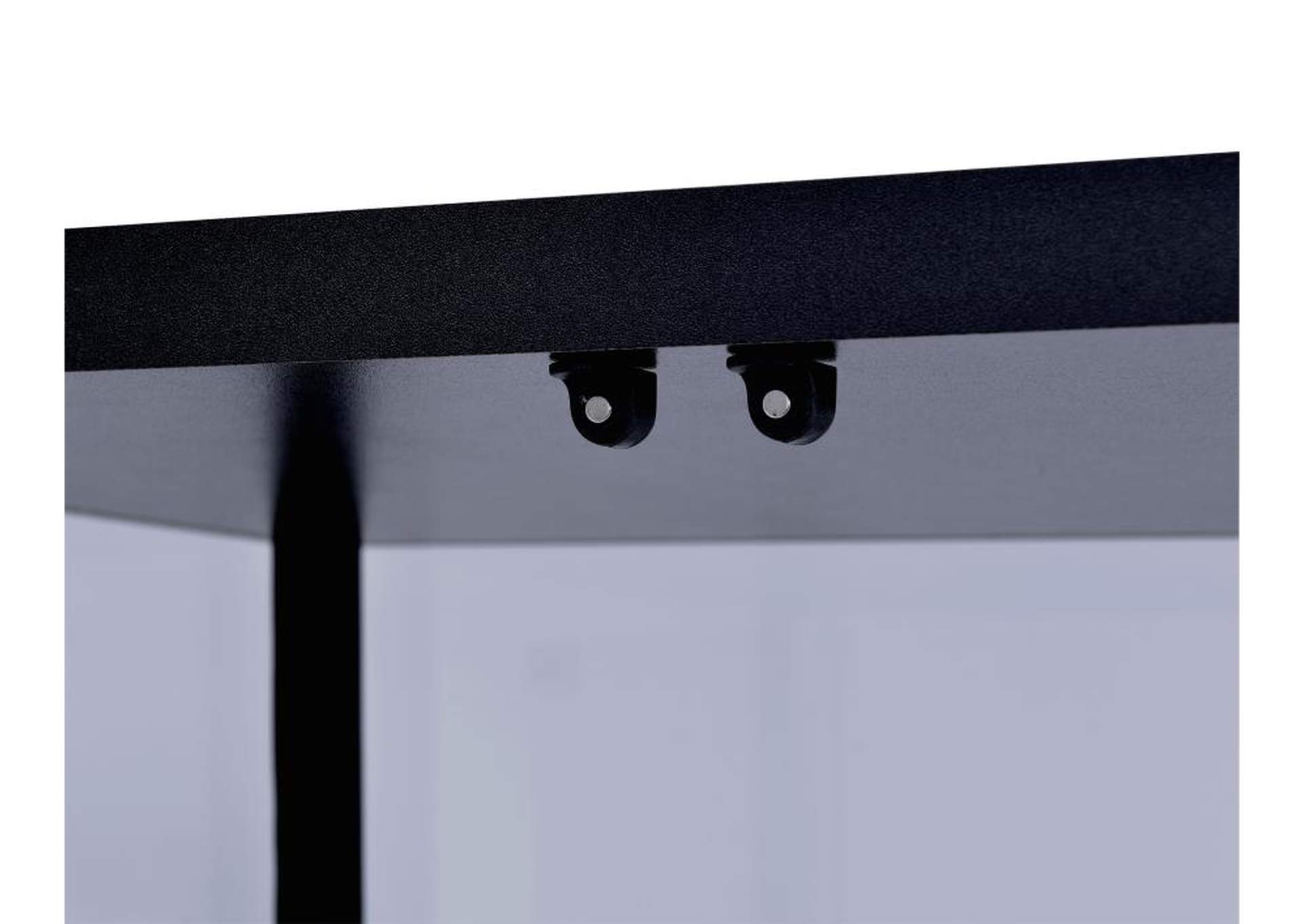 Delphinium 5-shelf Glass Curio Cabinet Black and Clear,Coaster Furniture