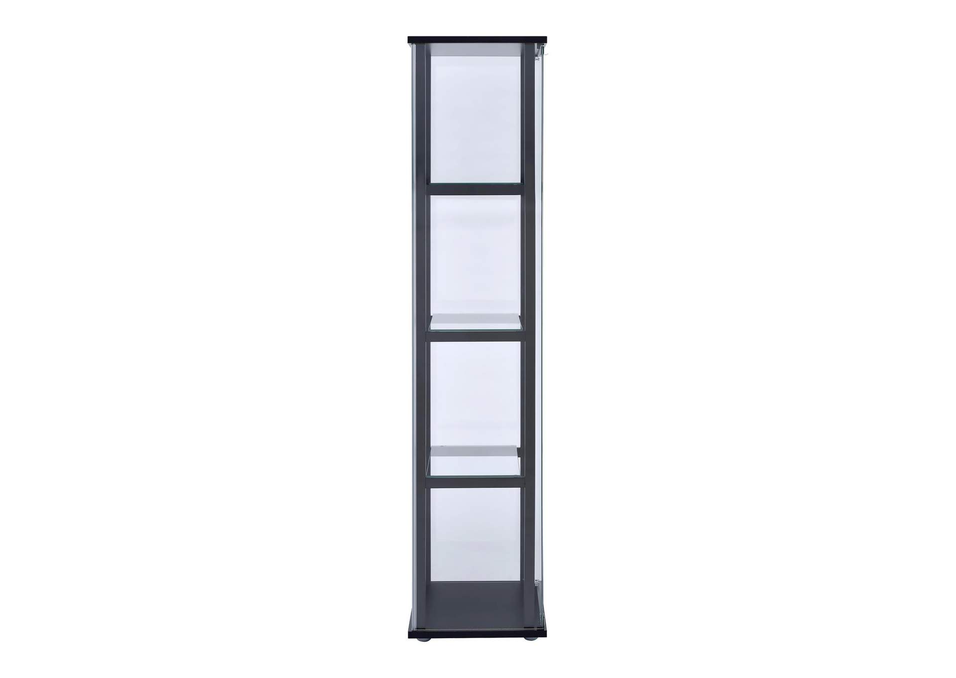 4-shelf Glass Curio Cabinet Black and Clear,Coaster Furniture