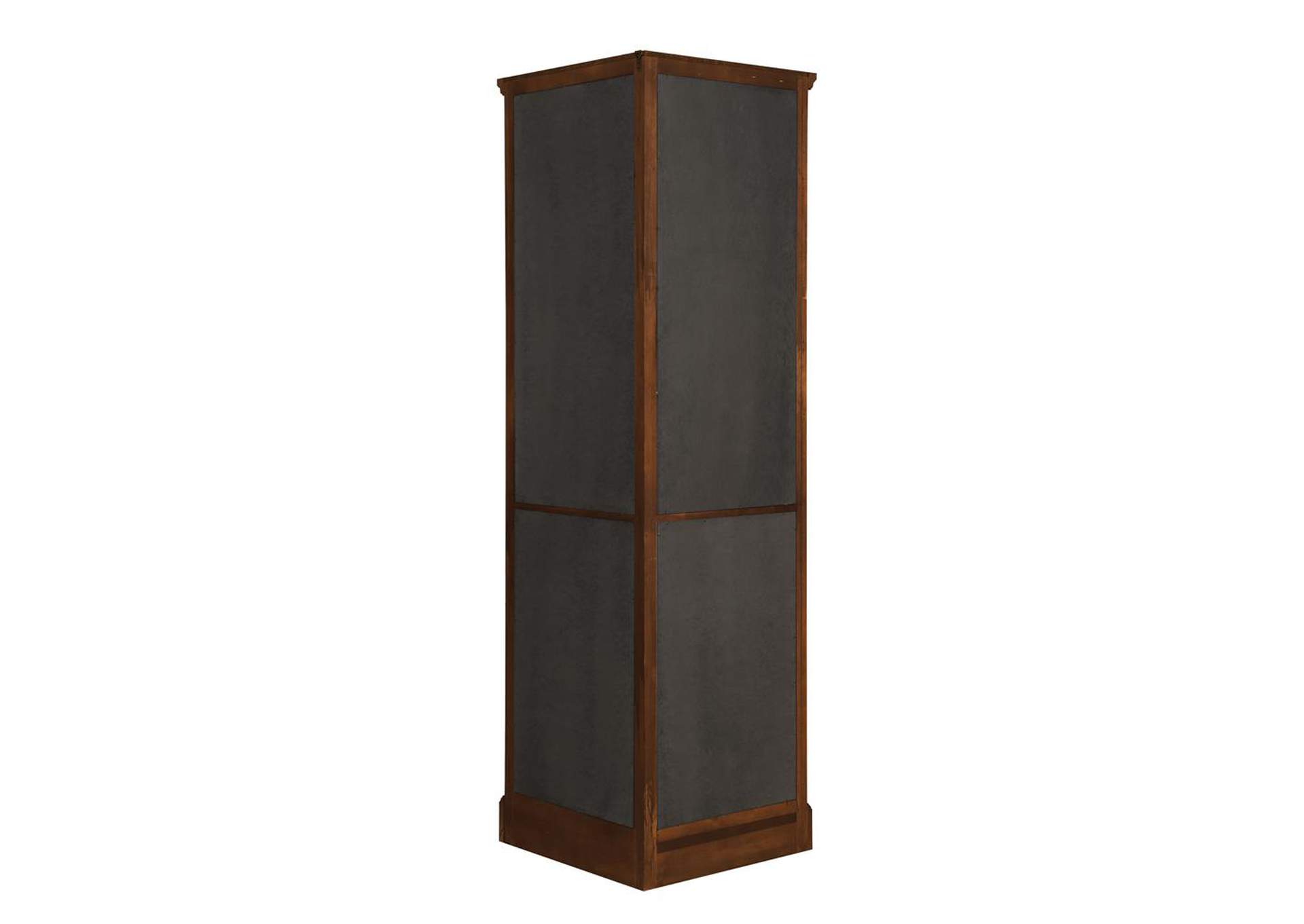 6-shelf Corner Curio Cabinet Burnished Brown,Coaster Furniture