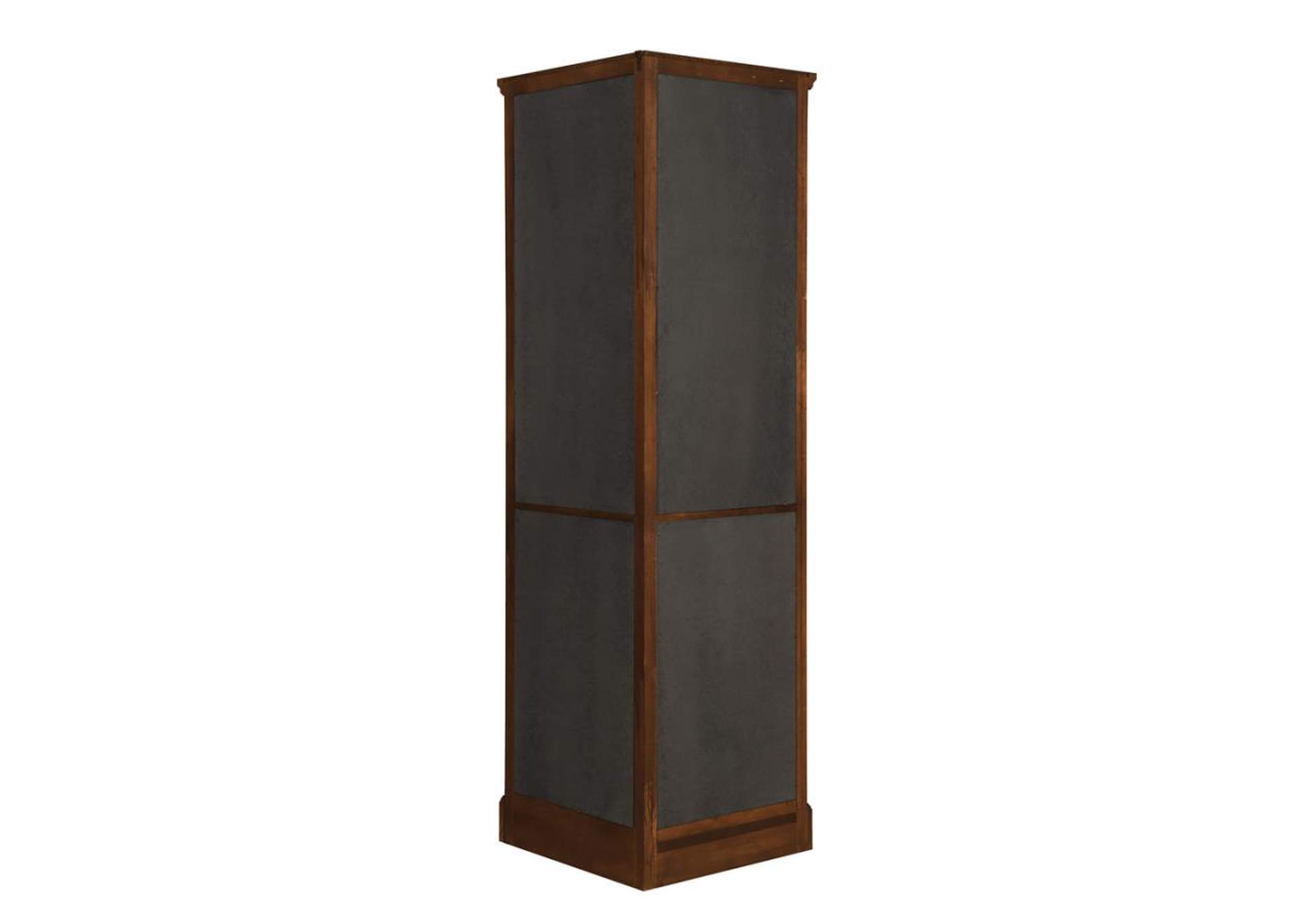 Catalina 6-Shelf Corner Curio Cabinet Burnished Brown,Coaster Furniture
