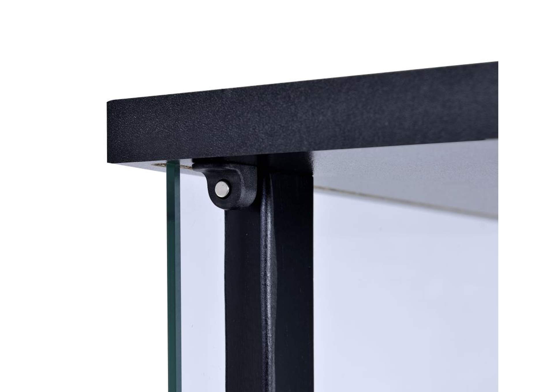 3-shelf Glass Curio Cabinet Black and Clear,Coaster Furniture