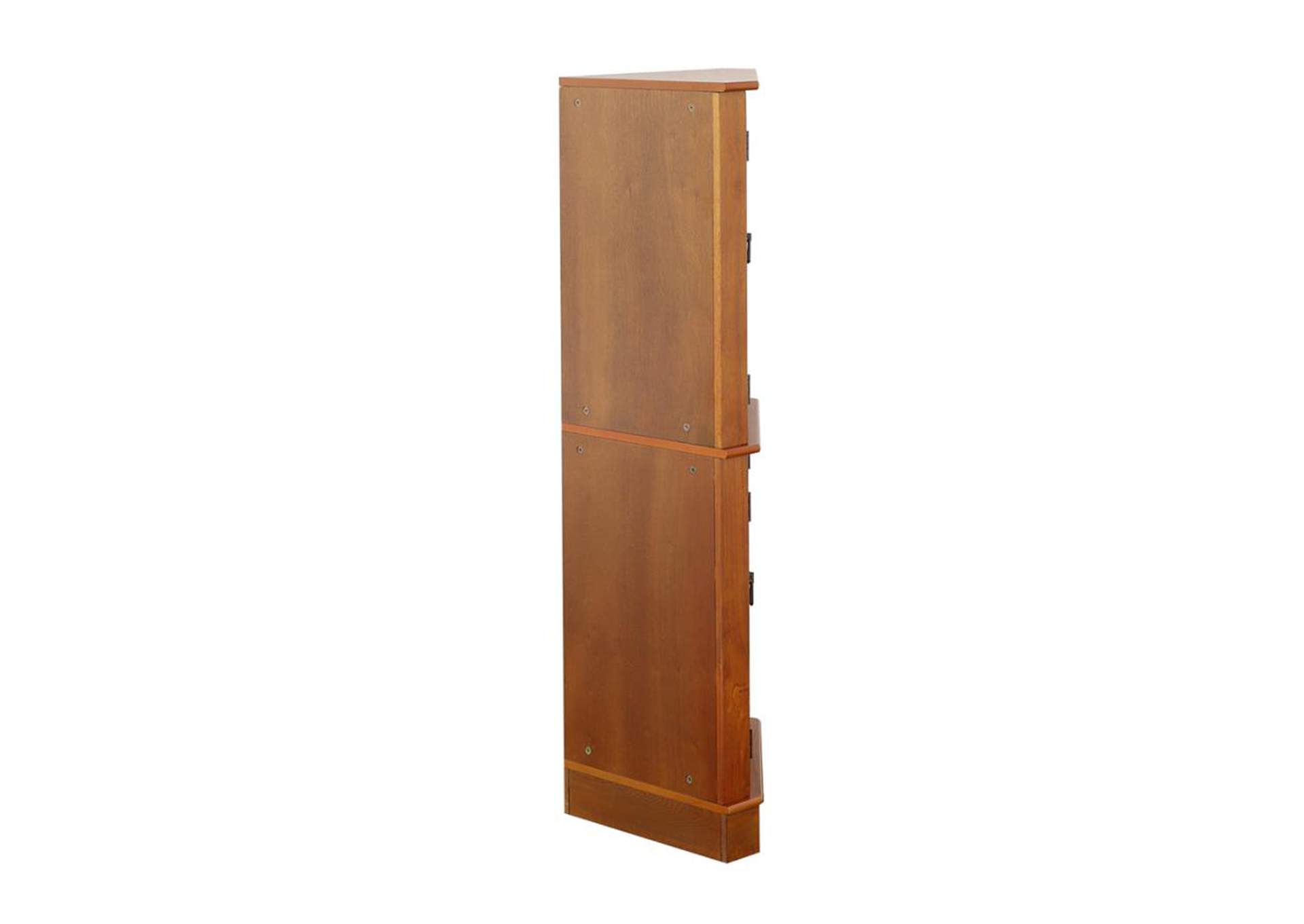 4-shelf Corner Curio Cabinet Golden Brown,Coaster Furniture