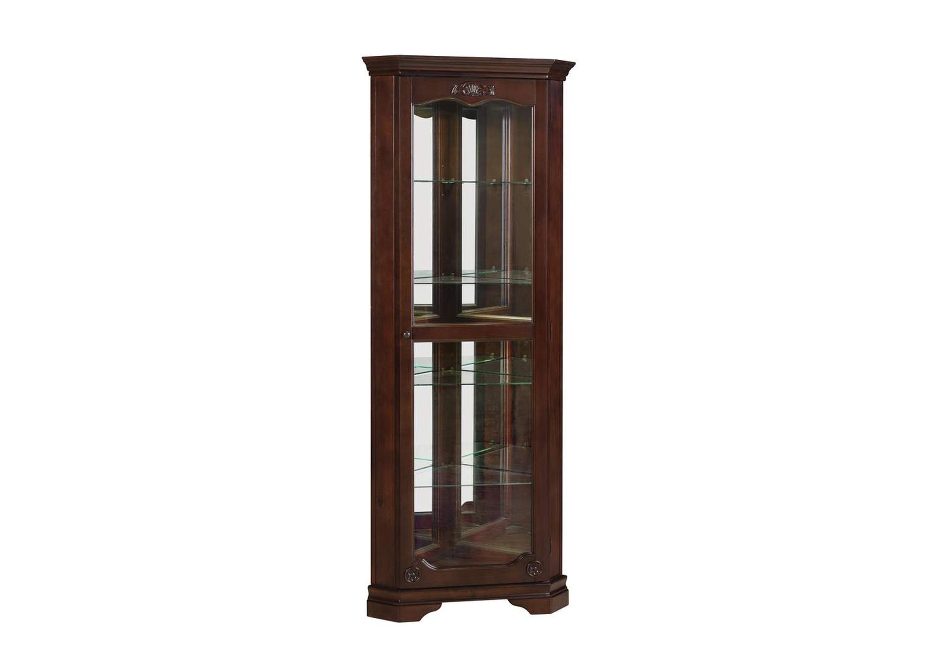 Grey Traditional Golden Brown Curio Cabinet,Coaster Furniture