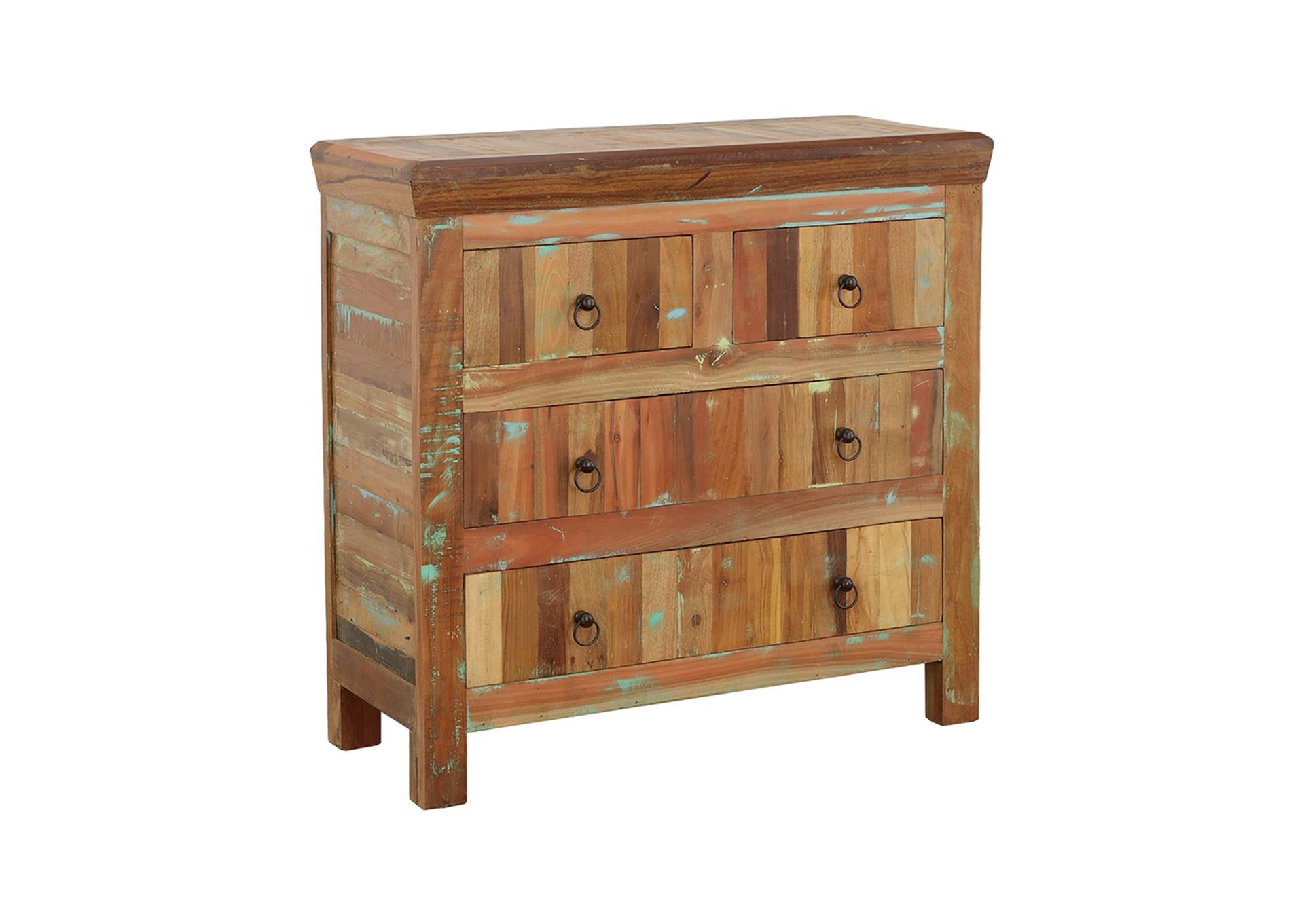 Harper 4-drawer Accent Cabinet Reclaimed Wood,Coaster Furniture