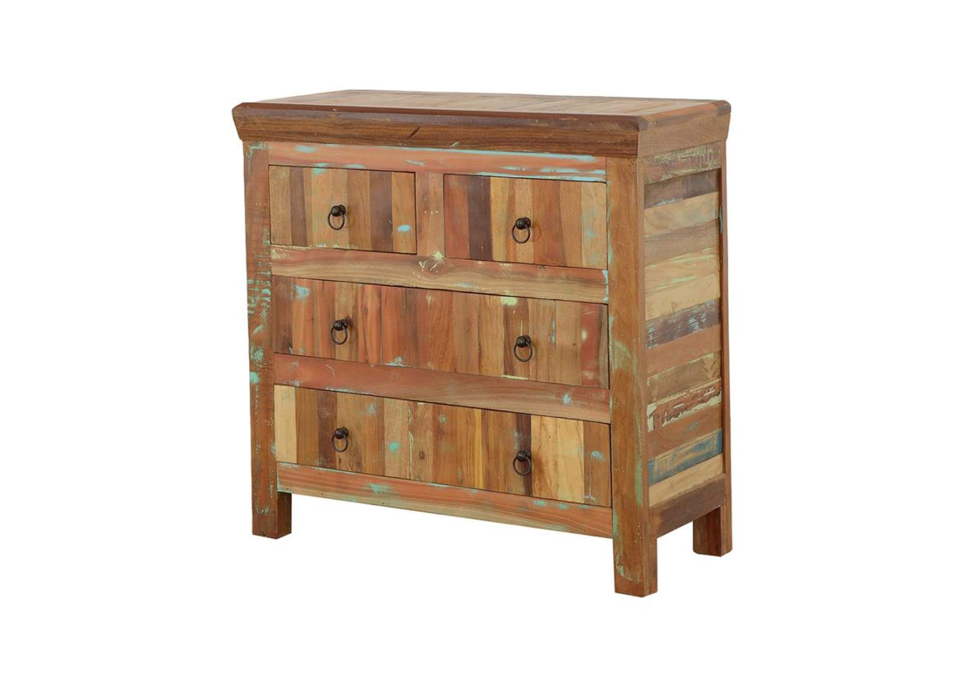 Harper 4-drawer Accent Cabinet Reclaimed Wood,Coaster Furniture