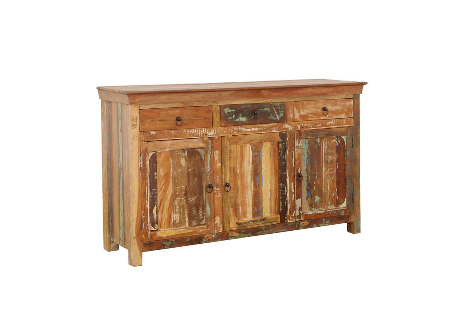 Henry 3-Door Accent Cabinet Reclaimed Wood,Coaster Furniture