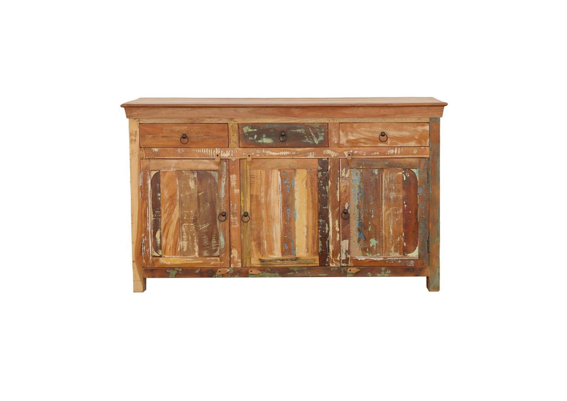 Henry 3-door Accent Cabinet Reclaimed Wood,Coaster Furniture