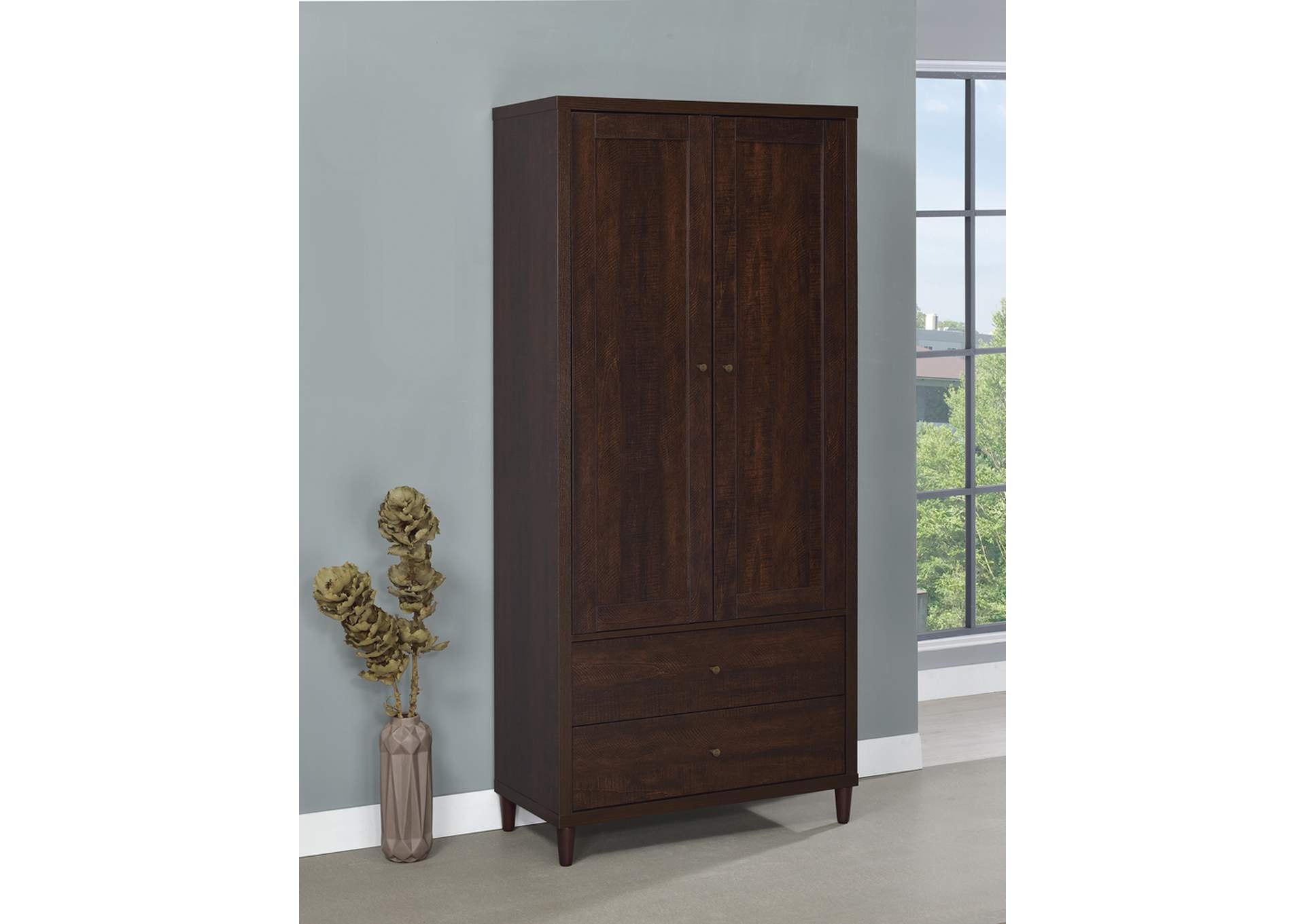 Wadeline 2-door Tall Accent Cabinet Rustic Tobacco,Coaster Furniture