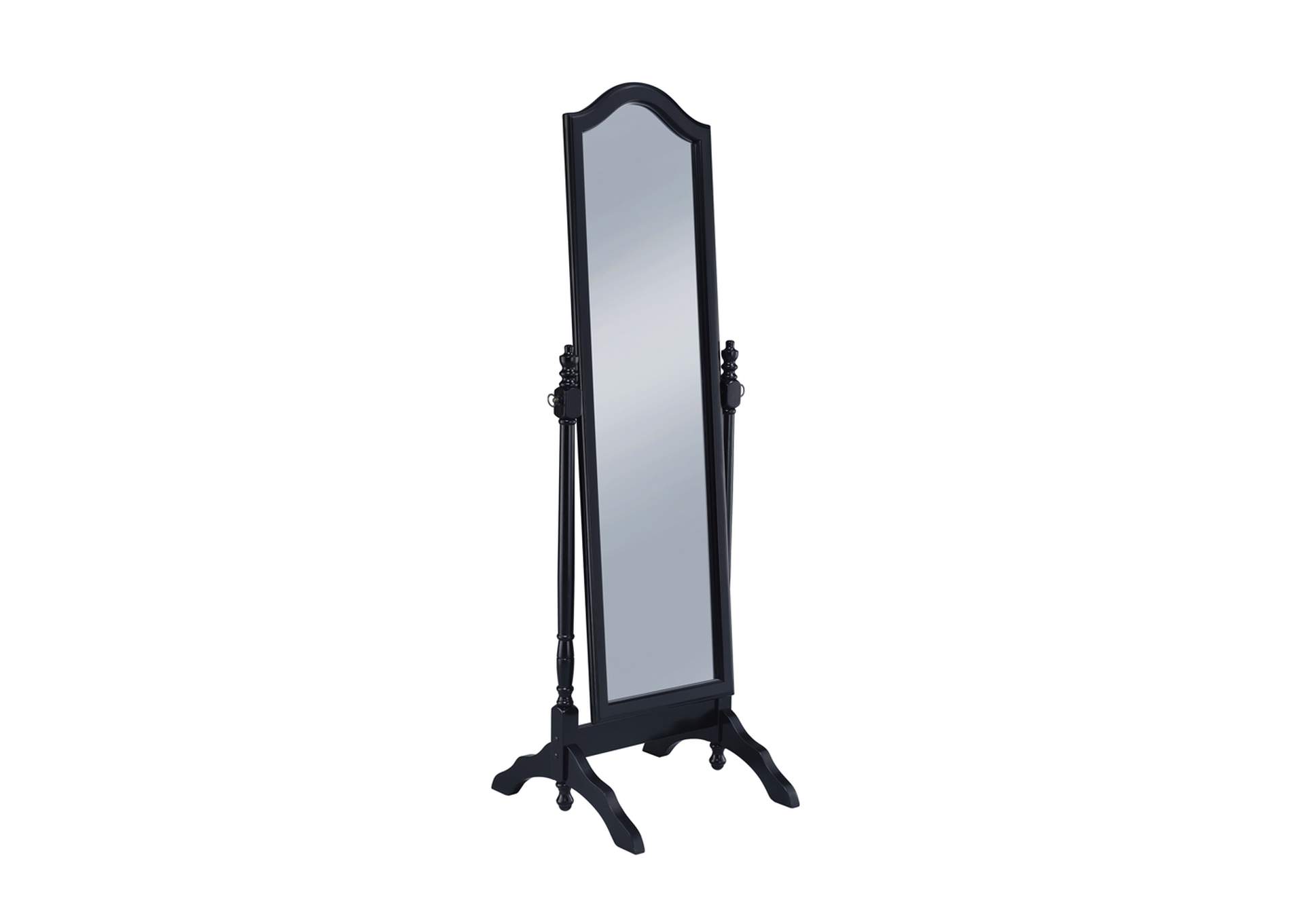 Cabot Rectangular Cheval Mirror with Arched Top Black,Coaster Furniture