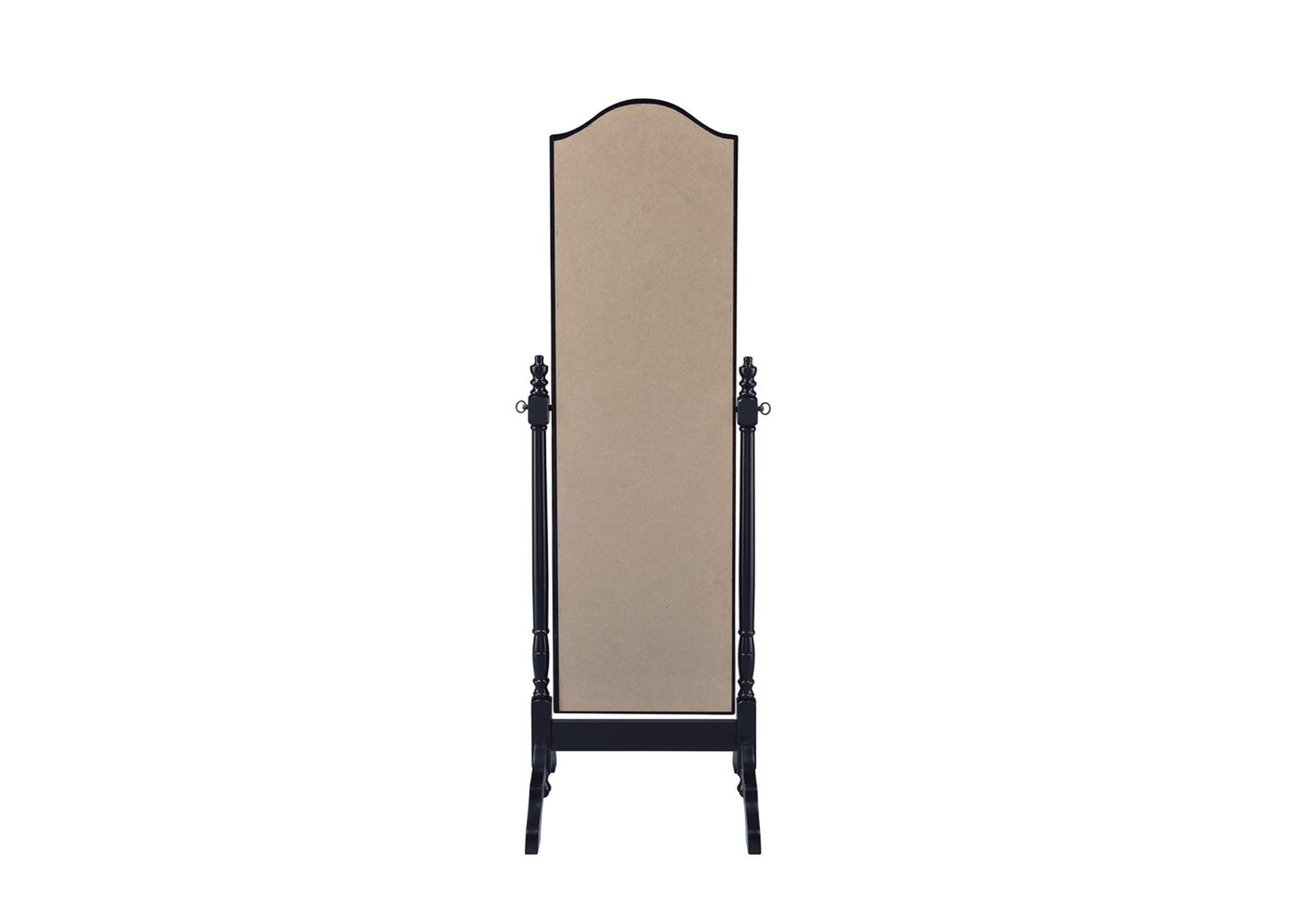 Cabot Rectangular Cheval Mirror with Arched Top Black,Coaster Furniture