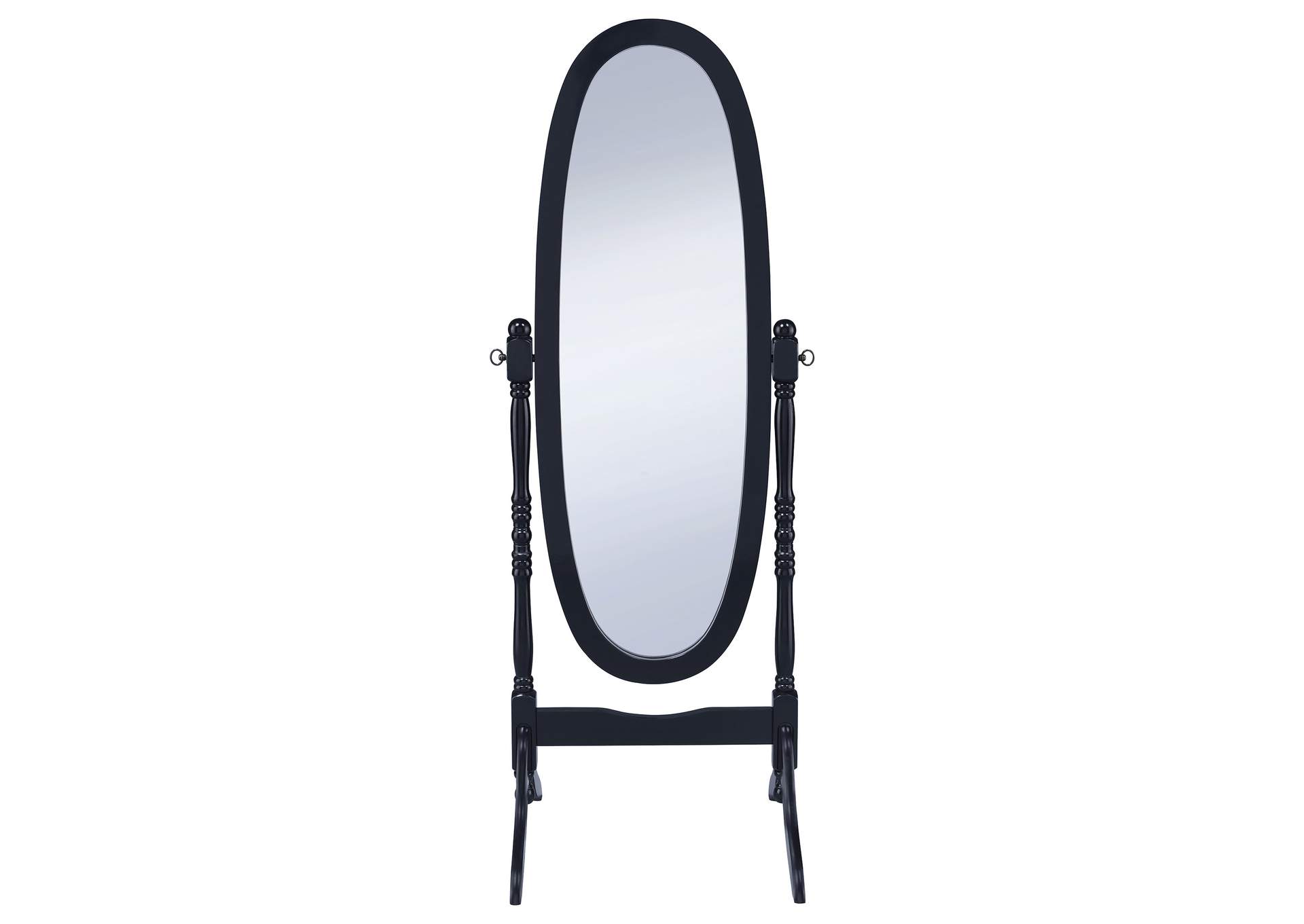Foyet Oval Cheval Mirror Black,Coaster Furniture