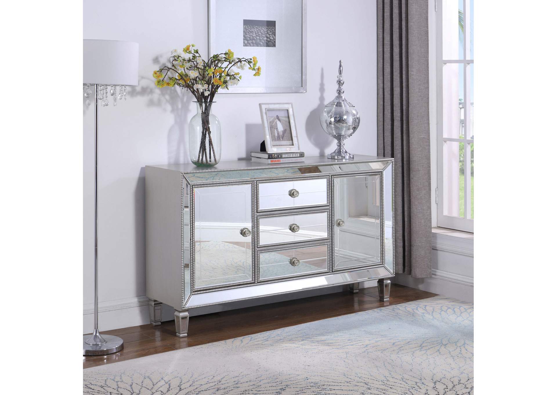 Leticia 3-drawer Accent Cabinet Silver,Coaster Furniture