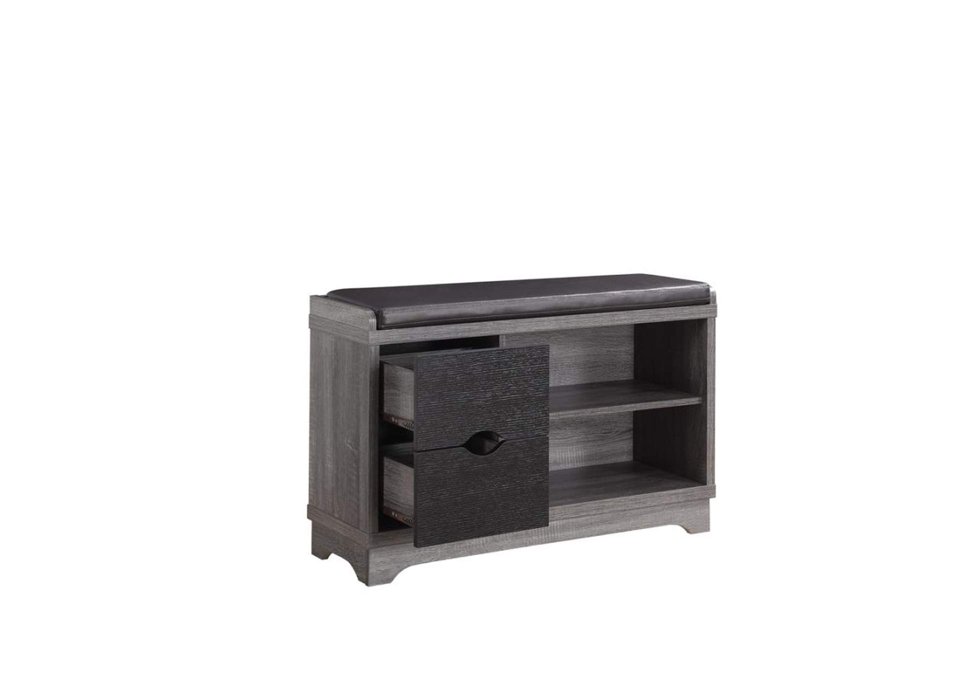 2-drawer Storage Bench Medium Brown and Black,Coaster Furniture