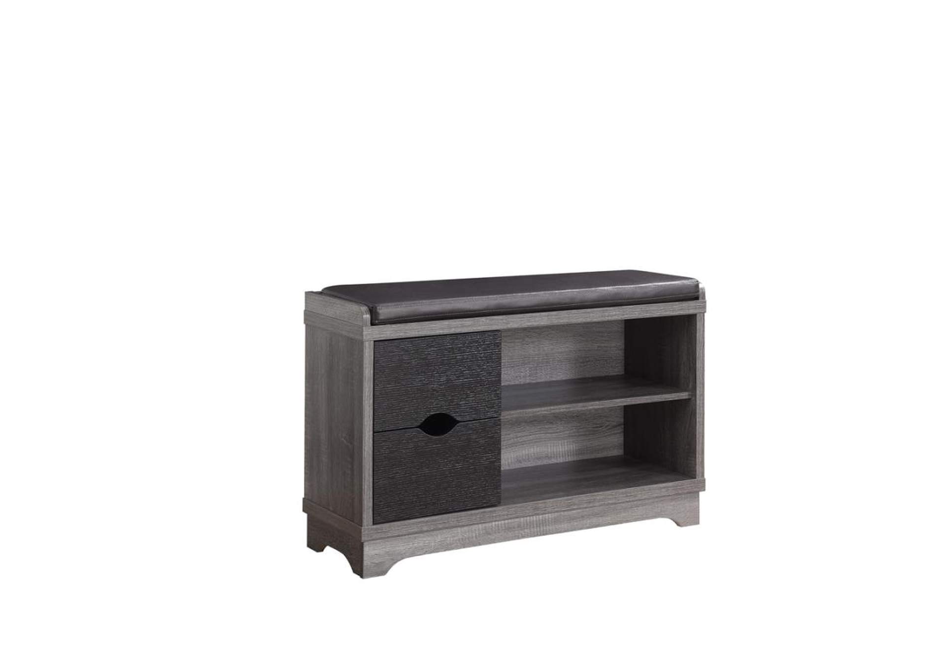2-drawer Storage Bench Medium Brown and Black,Coaster Furniture
